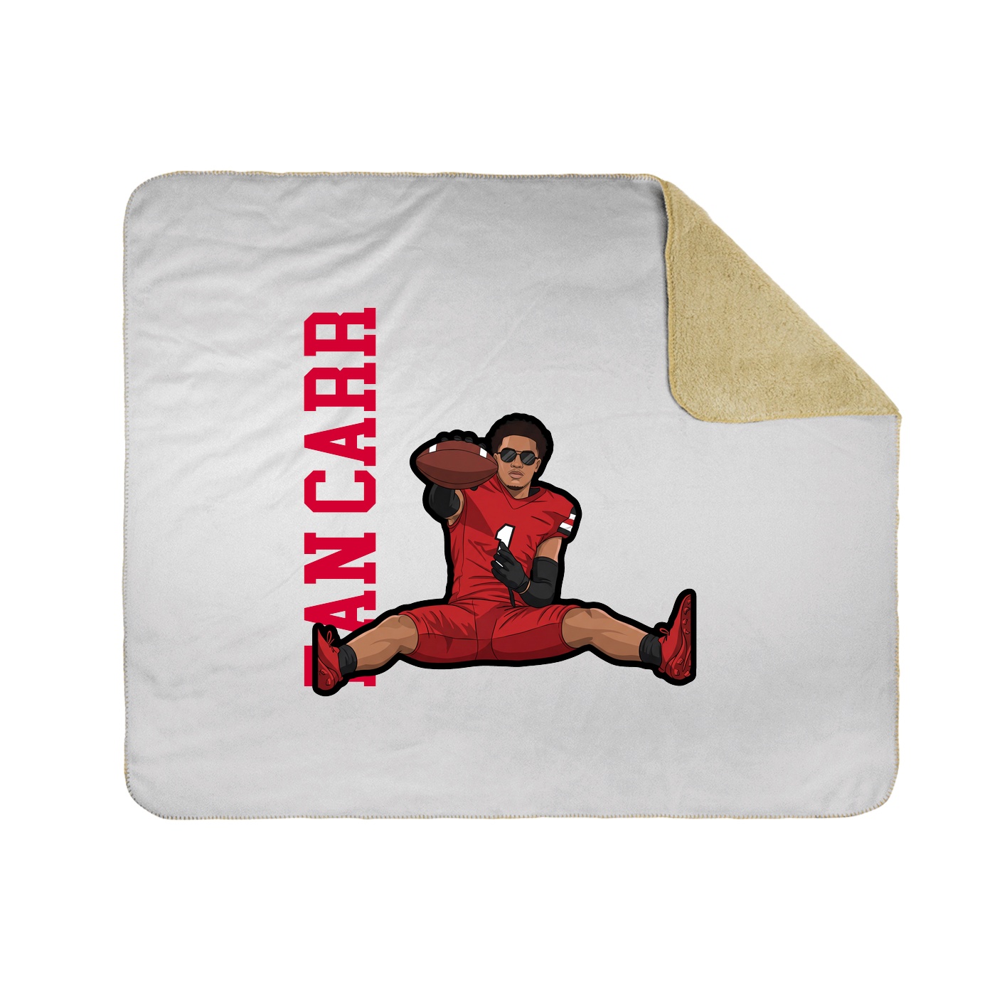 Throw Blanket — Name Vertical in White