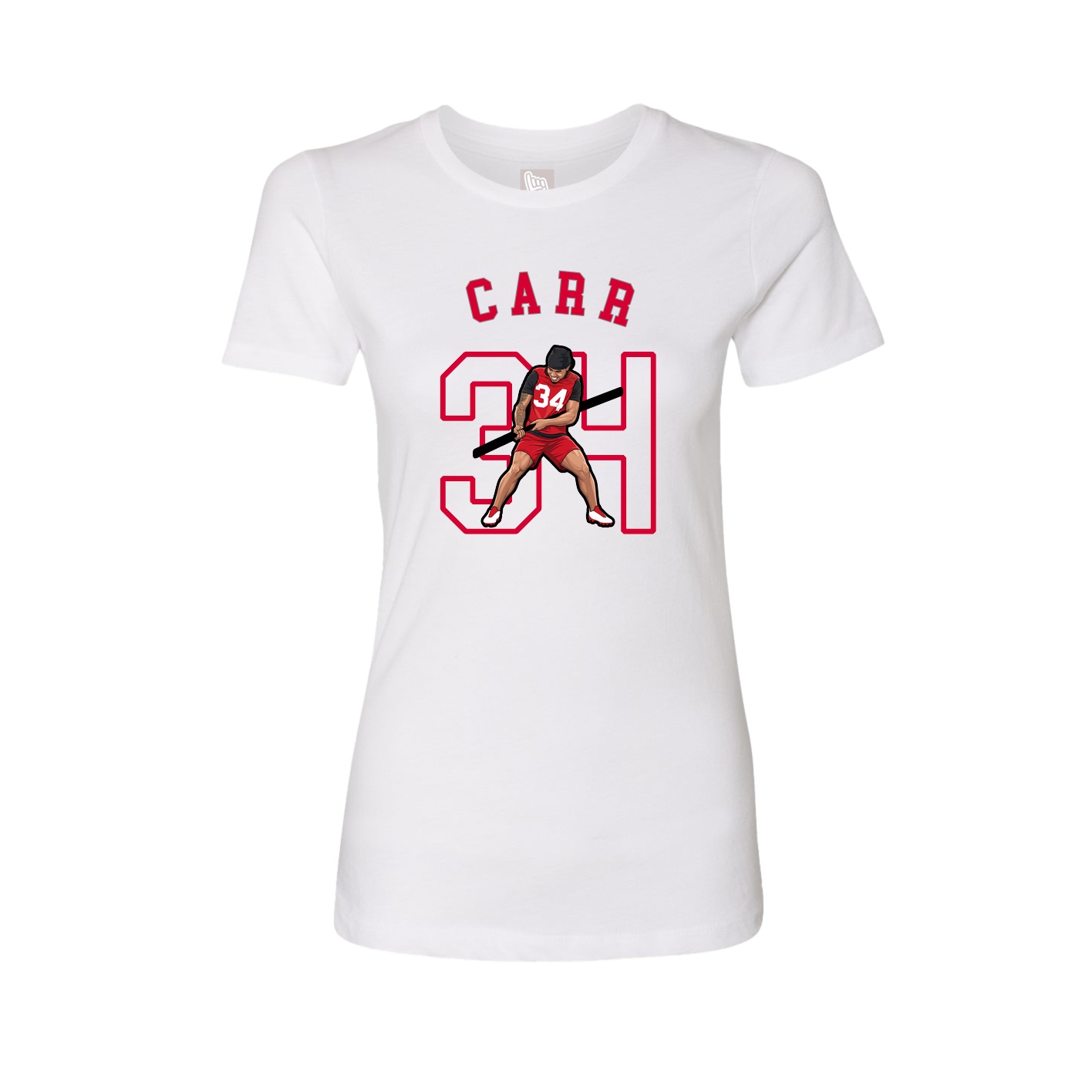 Fitted Women's Tee — Shirsey Arch in White