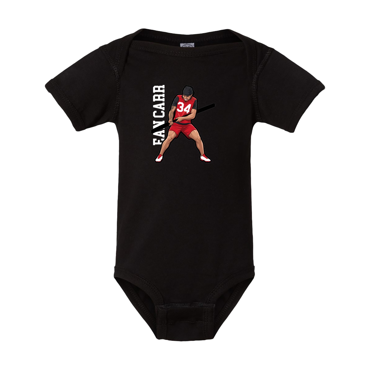 Baby Onesie — Name Vertical in Black