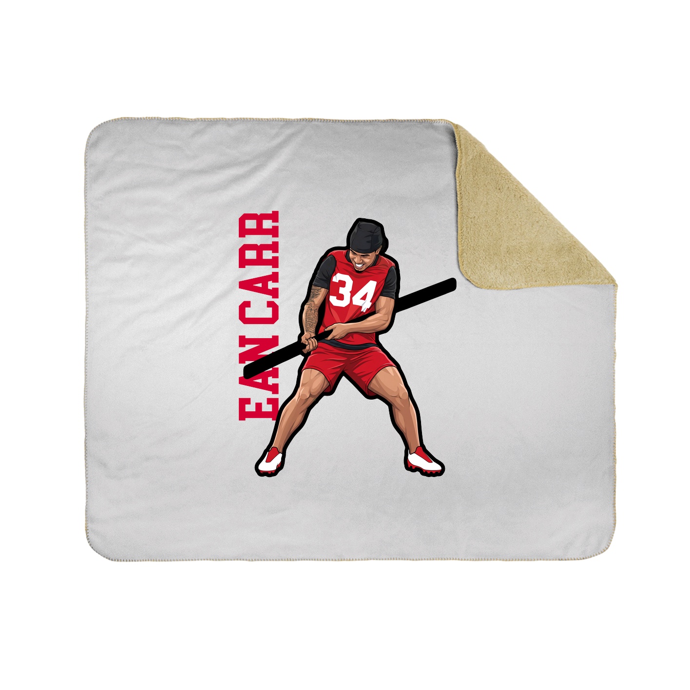 Throw Blanket — Name Vertical in White