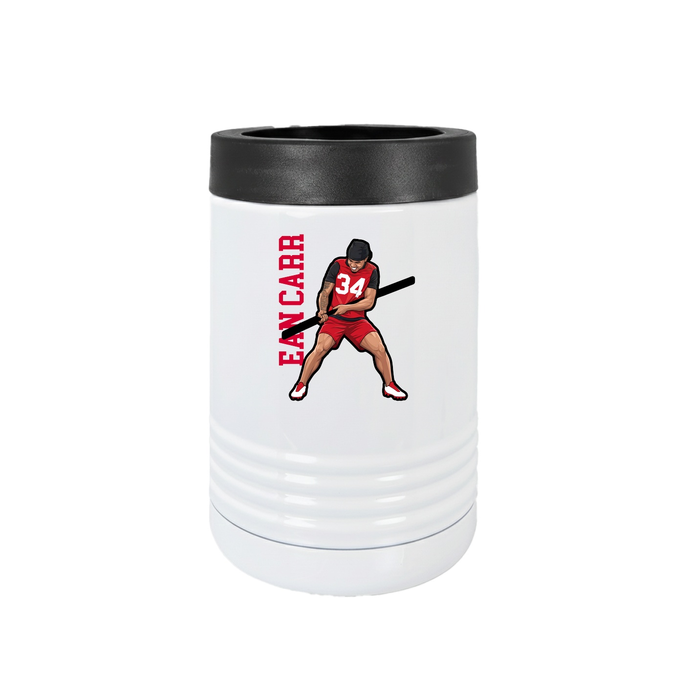Beverage Holder — Name Vertical in White