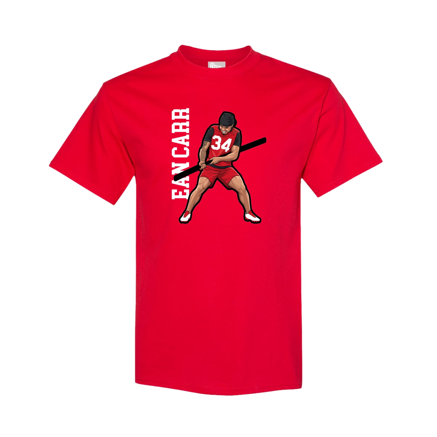 Youth Tee — Name Vertical in Red