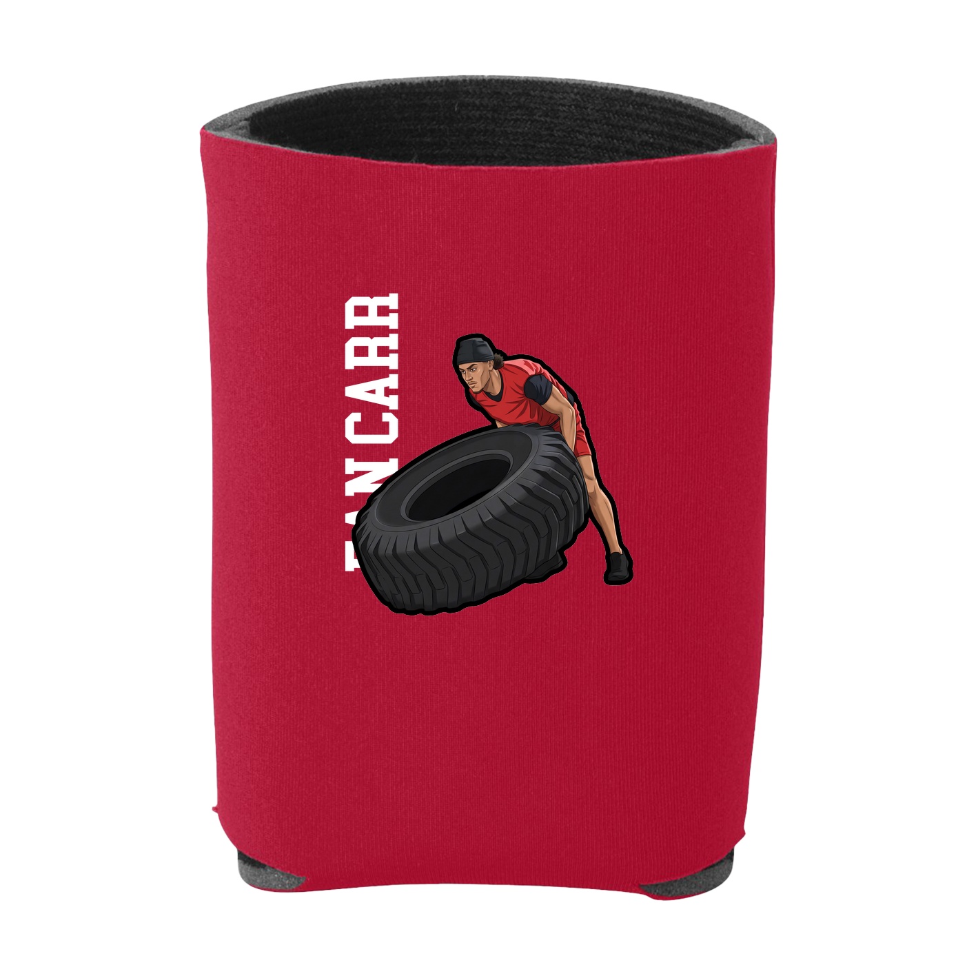 Can Holder — Name Vertical in Red