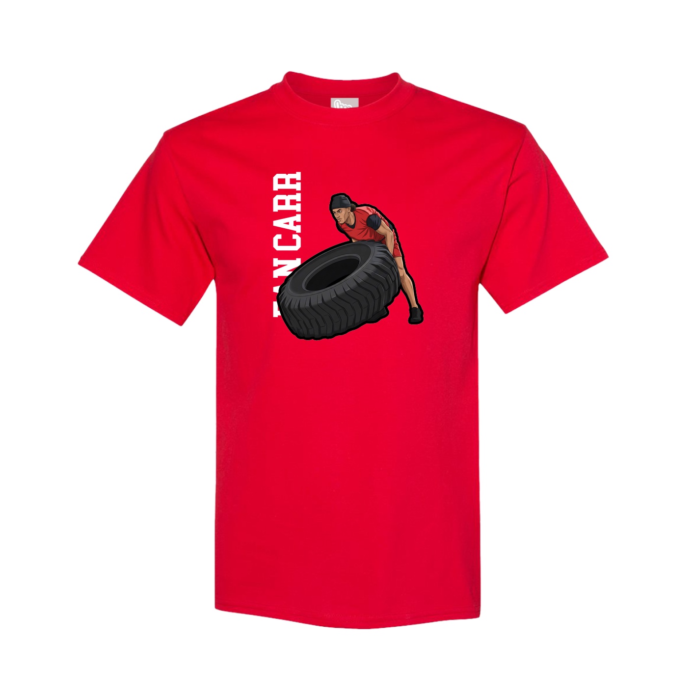 Tee — Name Vertical in Red