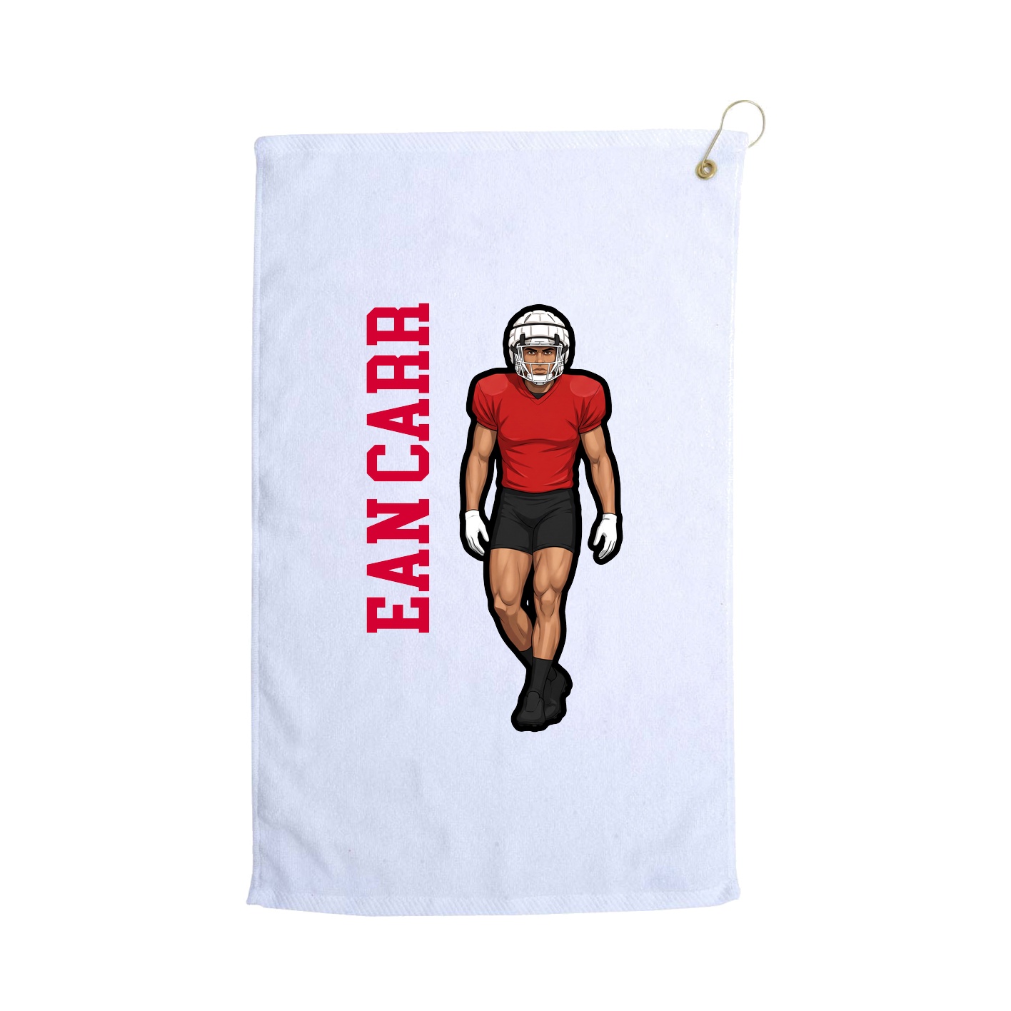 Golf Towel — Name Vertical in White