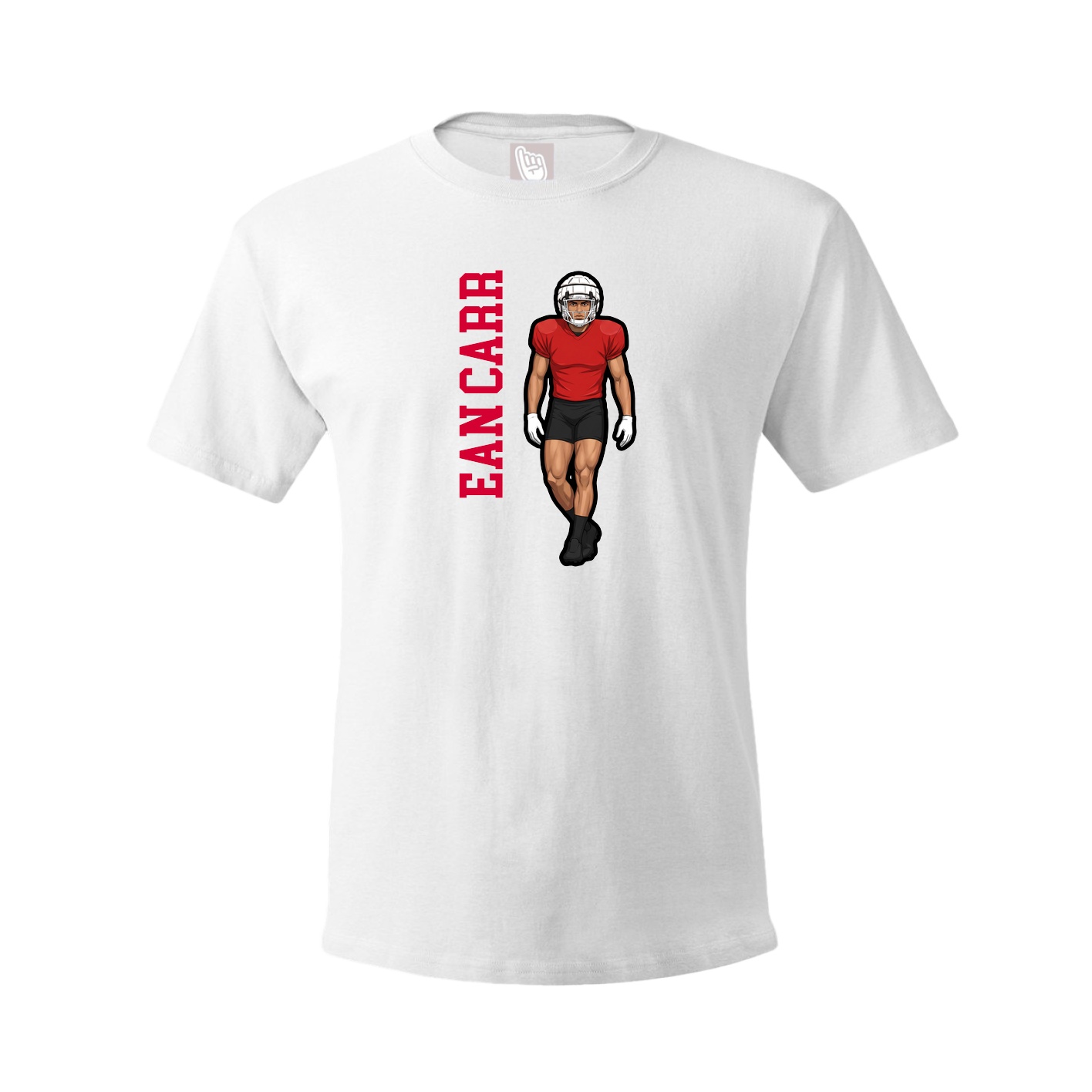 Youth Tee — Name Vertical in White