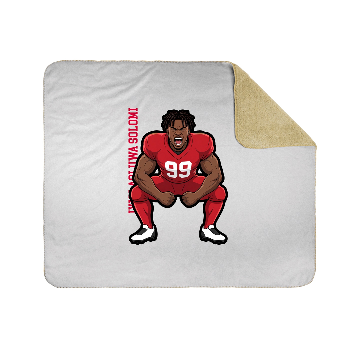 Throw Blanket — Name Vertical in White