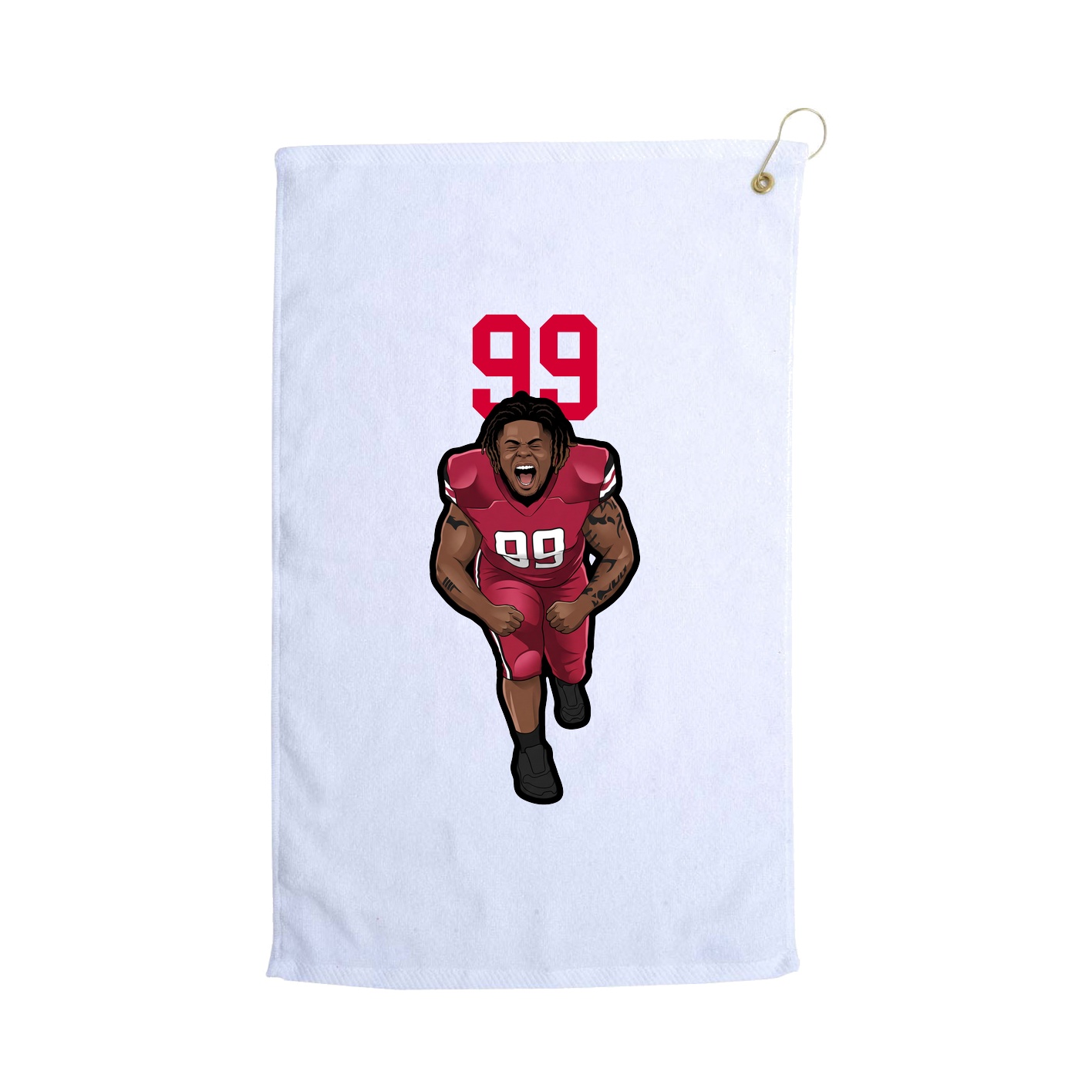 Golf Towel — Number Top in White