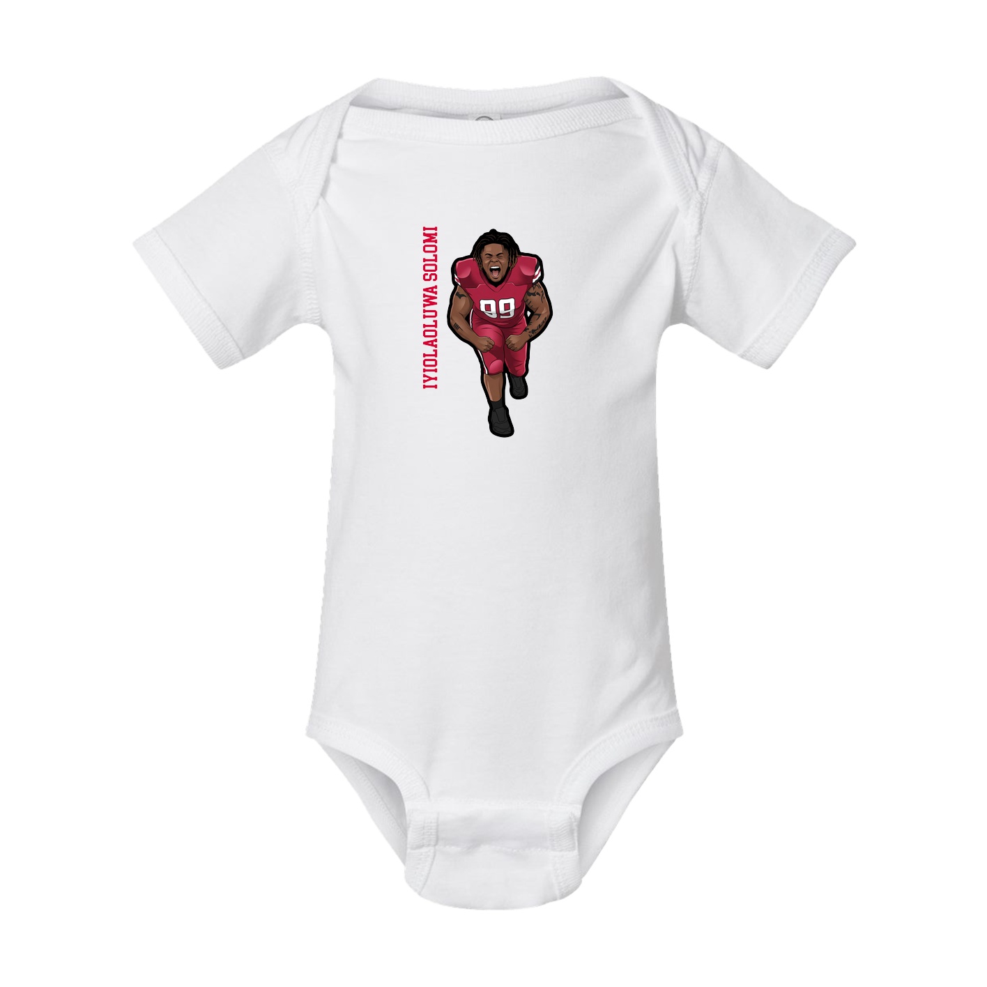 Baby Onesie — Name Vertical in White