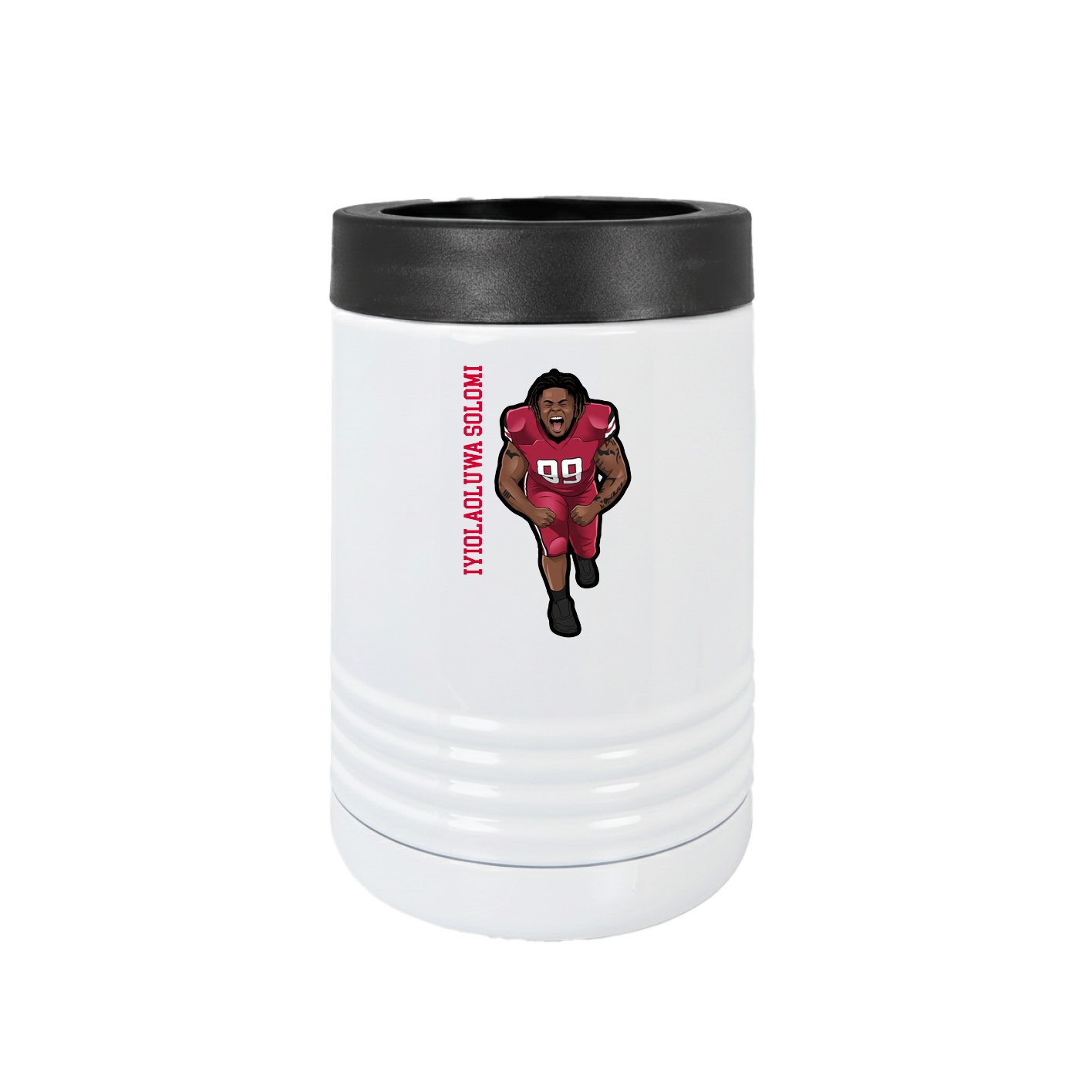 Beverage Holder — Name Vertical in White