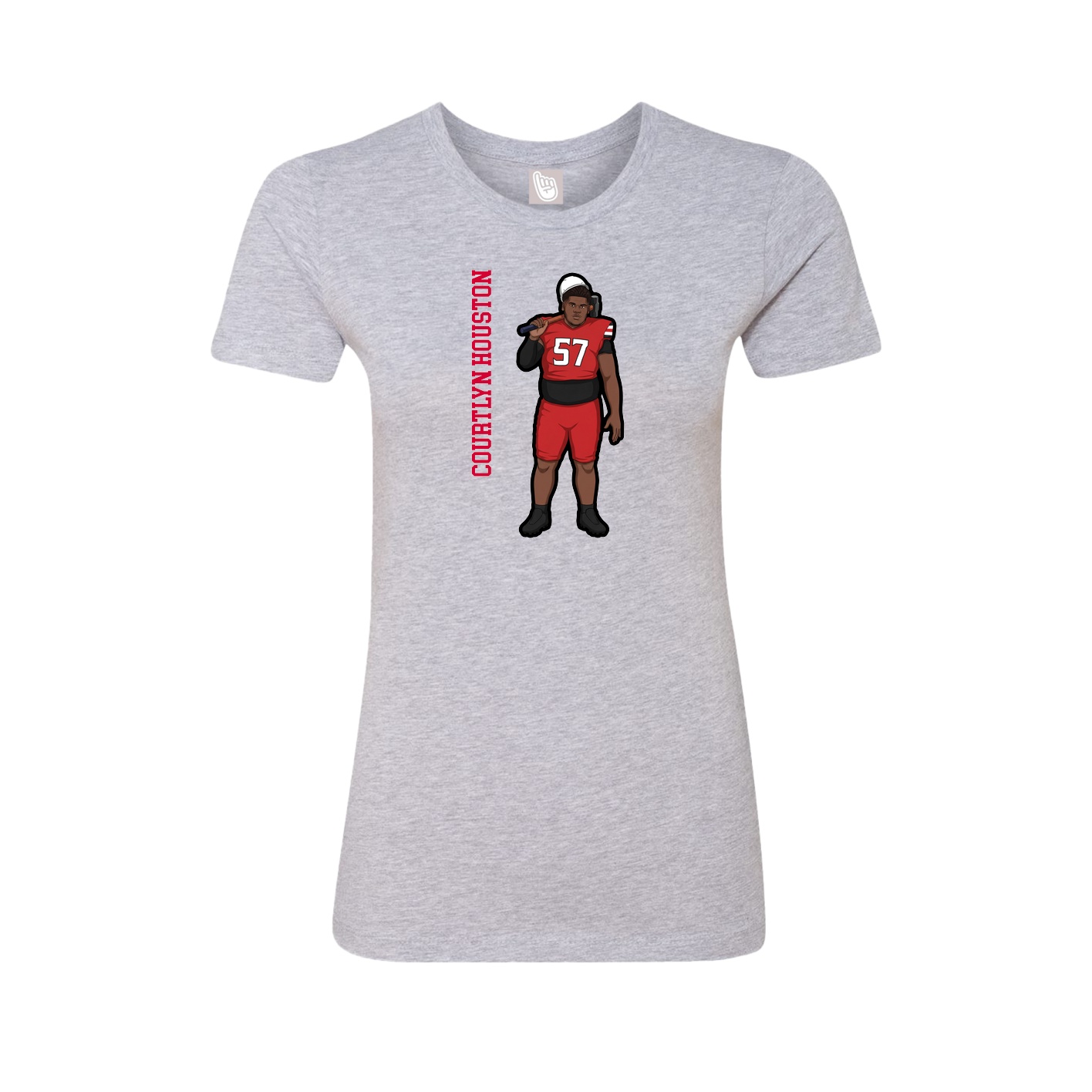 Womens Tee — Name Vertical in Grey