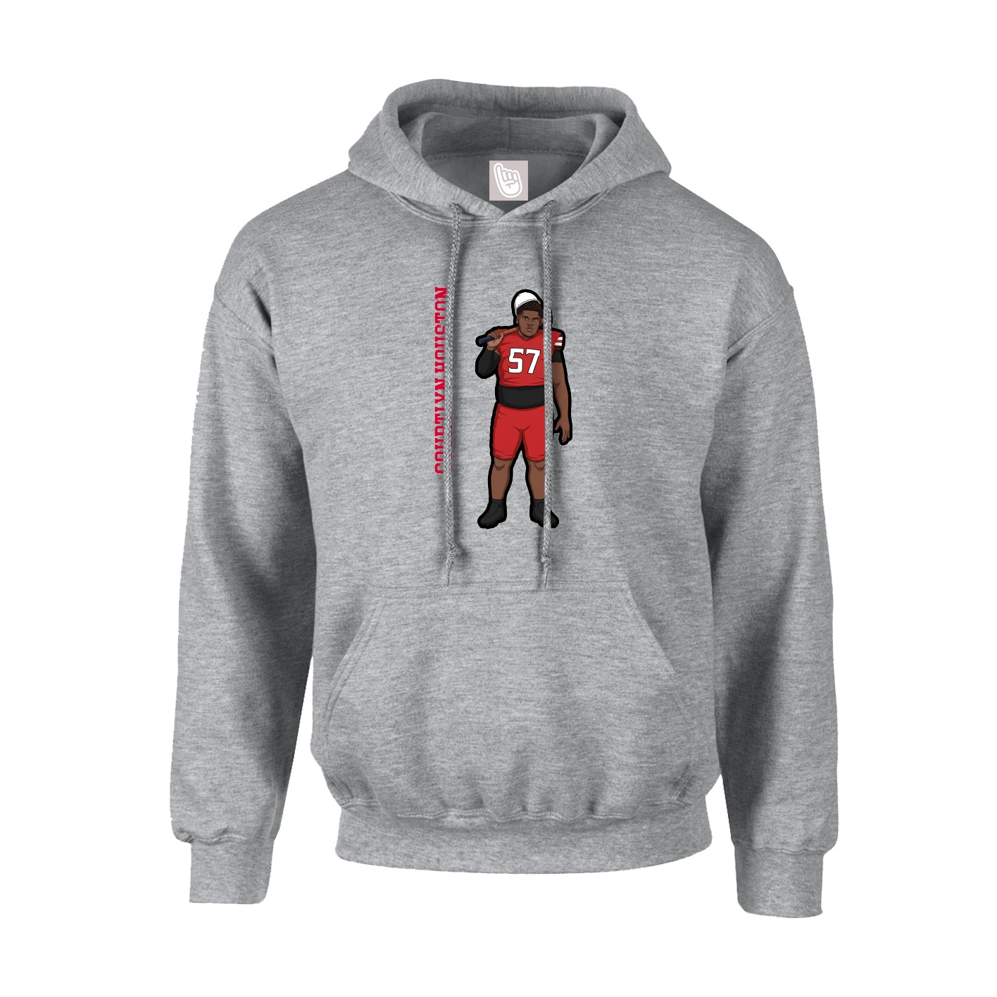 Youth Hoodie — Name Vertical in Grey
