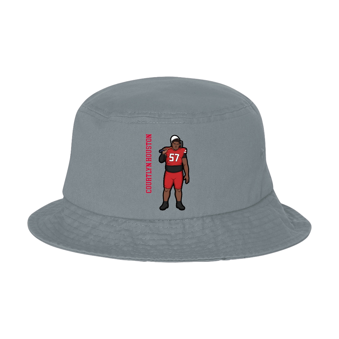 Bucket Cap — Name Vertical in Grey