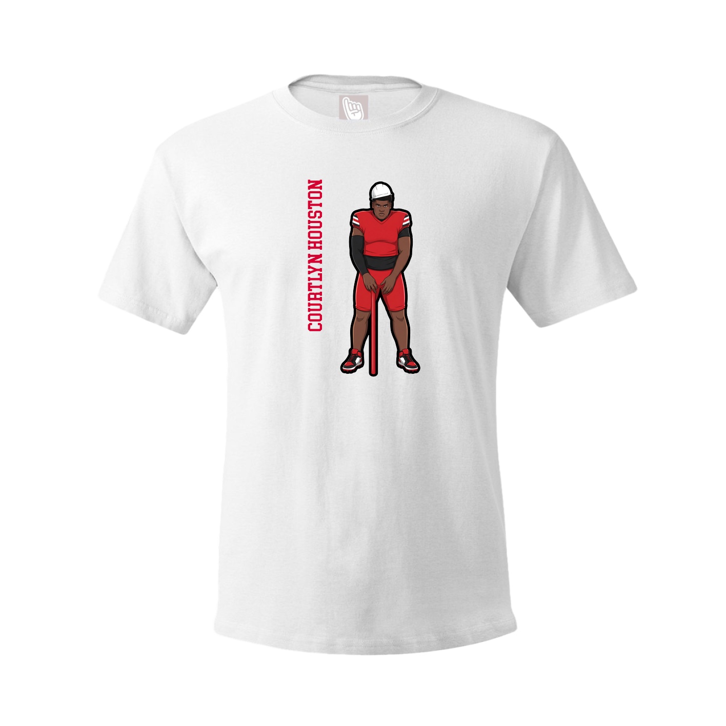 Youth Tee — Name Vertical in White