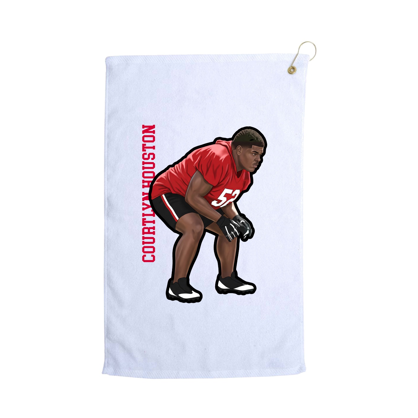 Golf Towel — Name Vertical in White