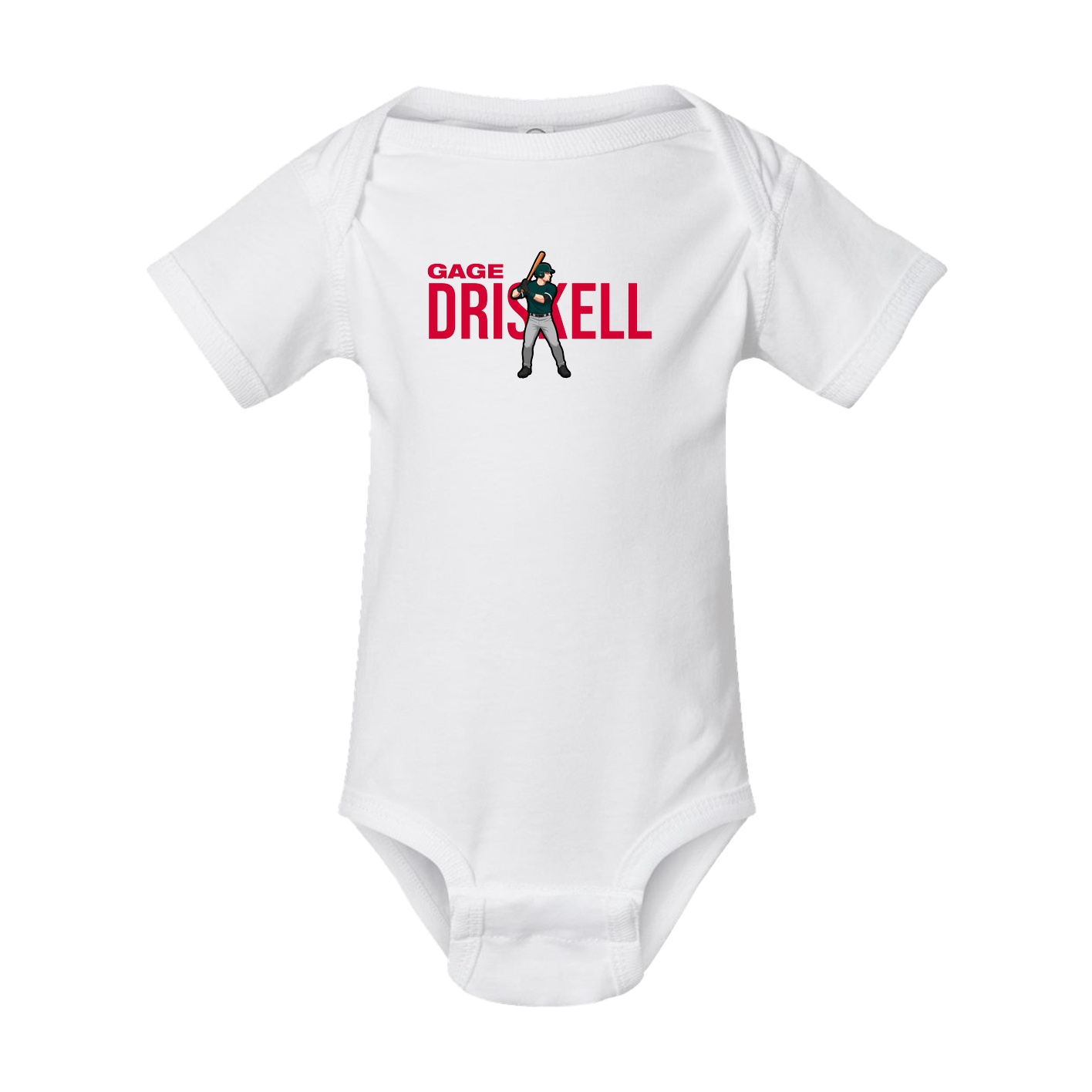 Baby Onesie — Player Name in White