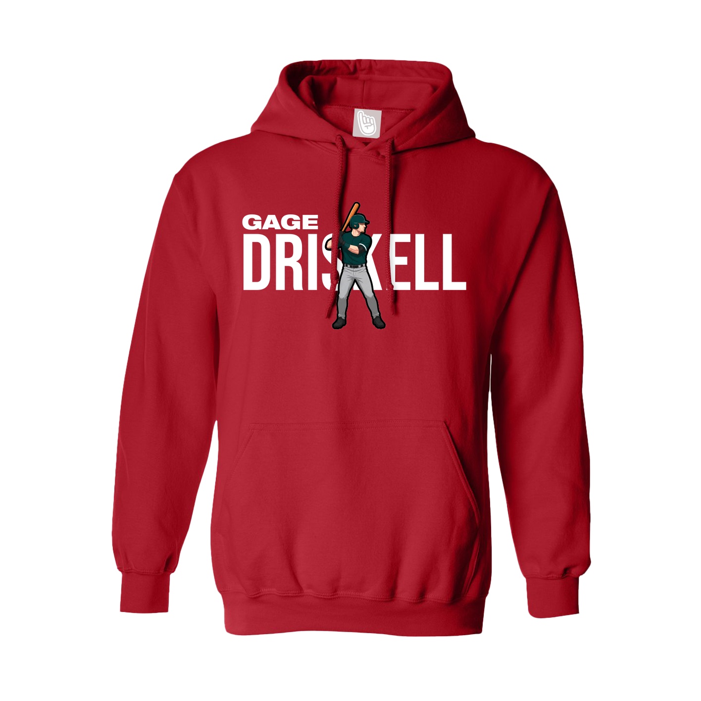 Youth Hoodie — Player Name in Red