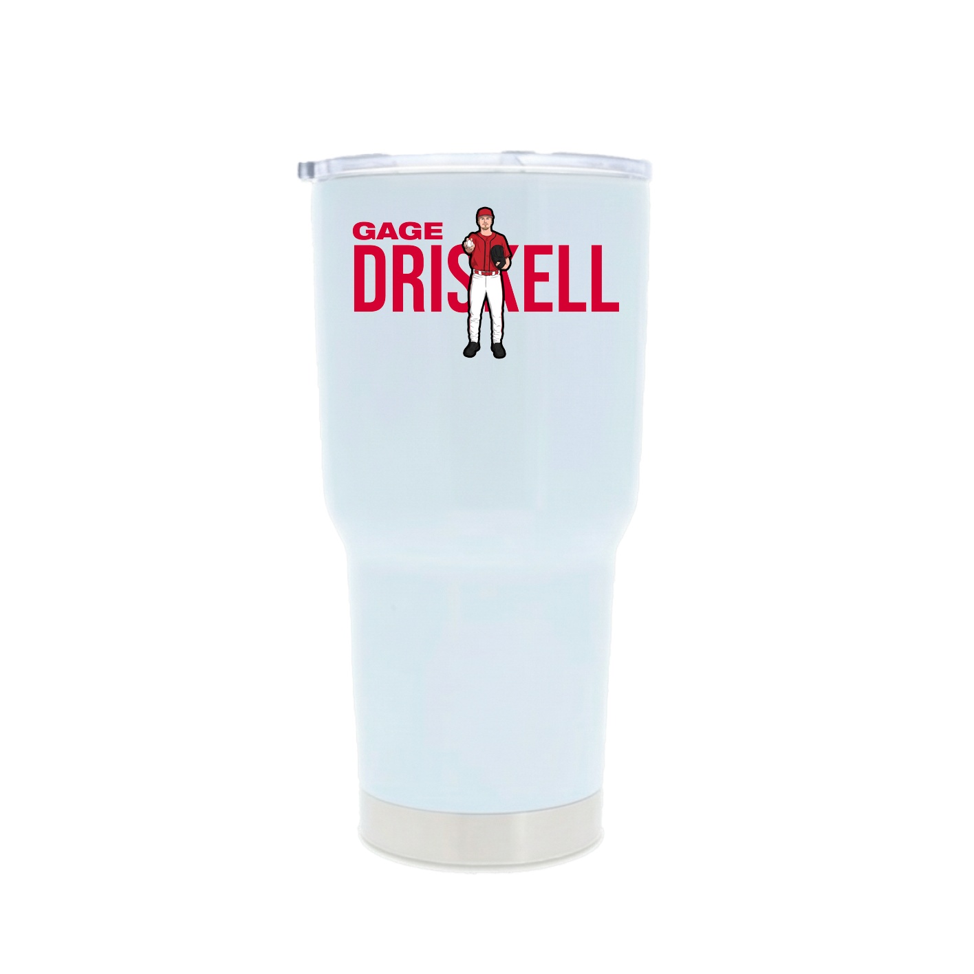 30oz Stainless Steel Tumbler — Player Name in White