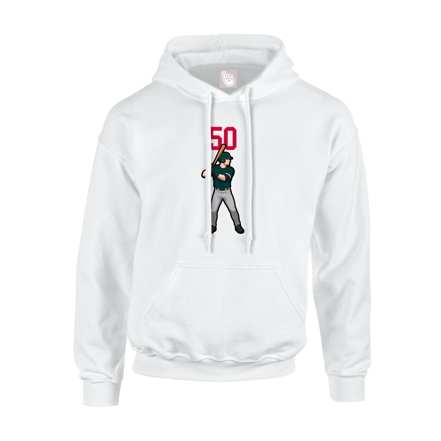 Youth Hoodie — Number Top in White