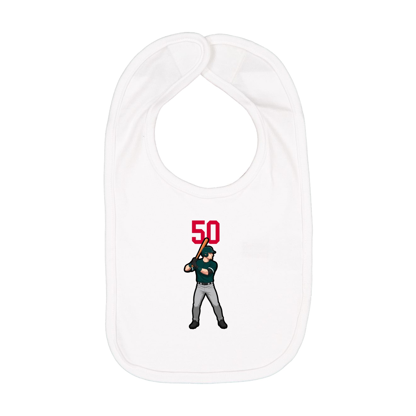Infant Bib — Number Top in White