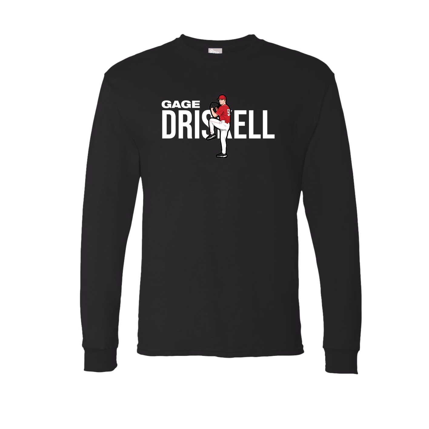 Long Sleeve Tee — Player Name in Black