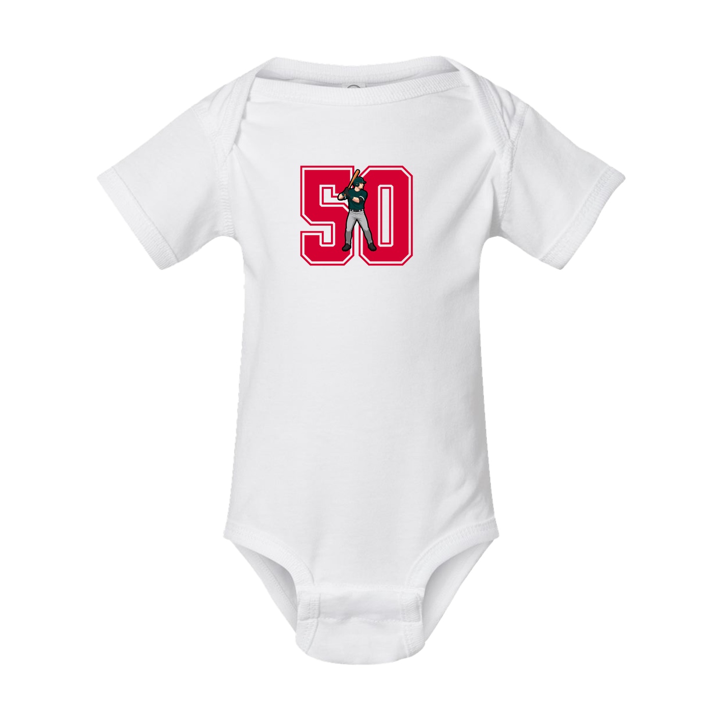 Baby Onesie — Number in White