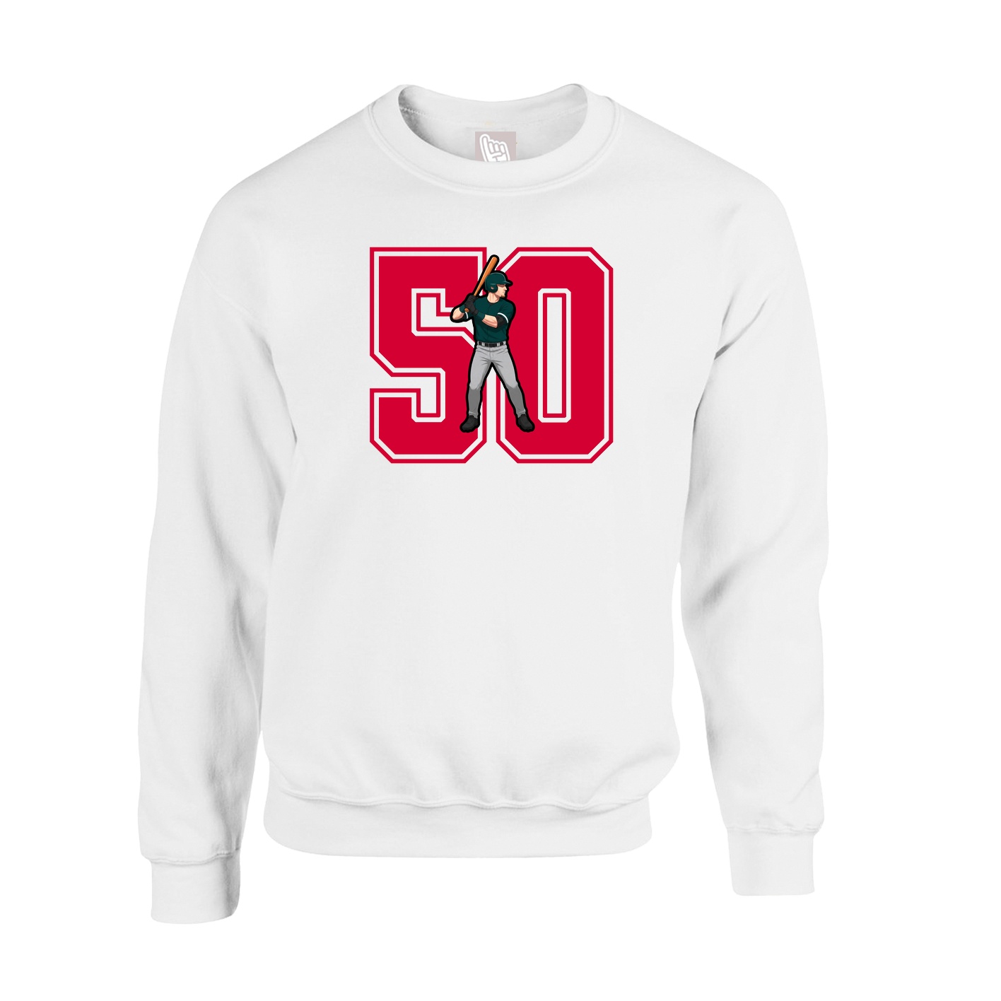Fleece Crew — Number in White