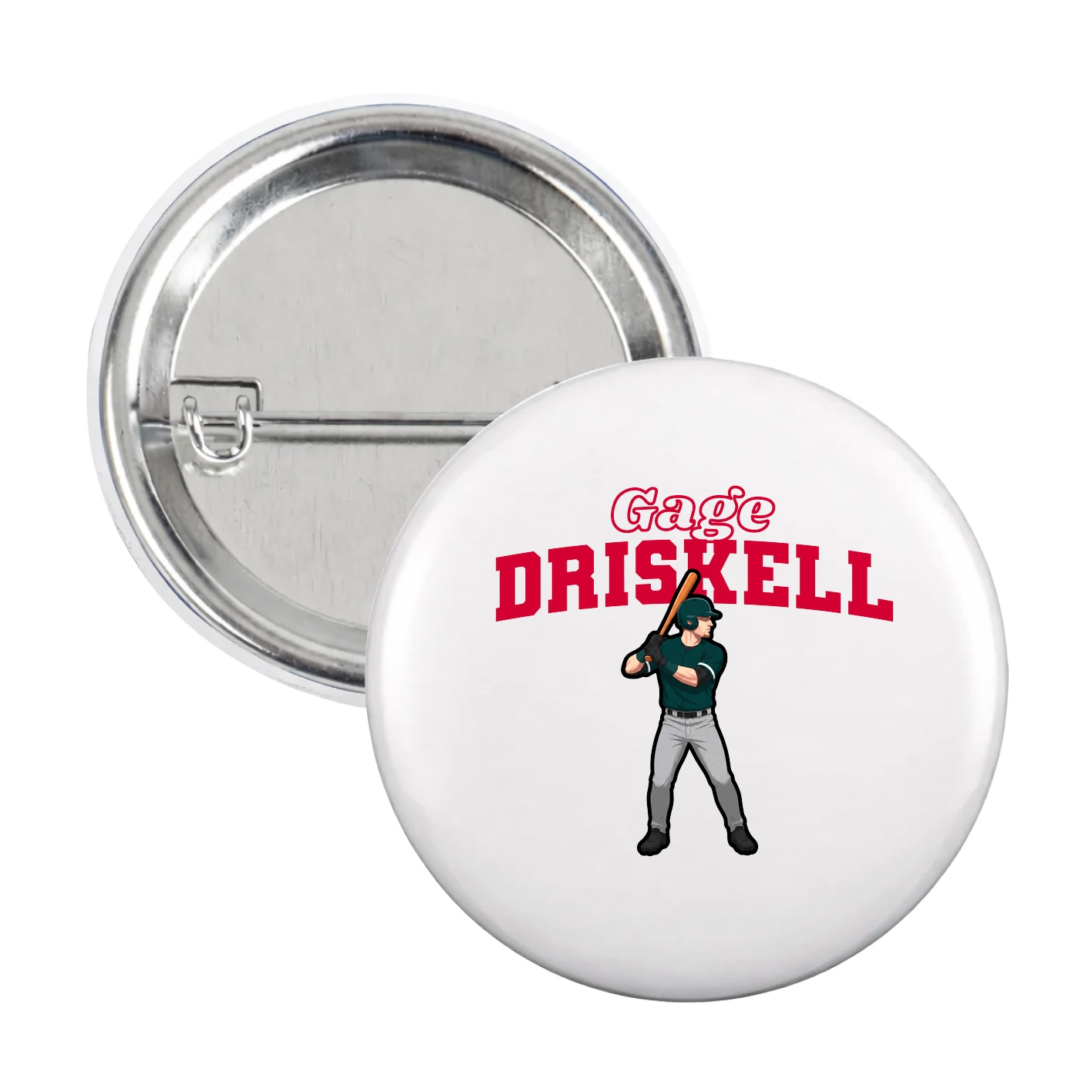 Game Day Button — Name Arch in White