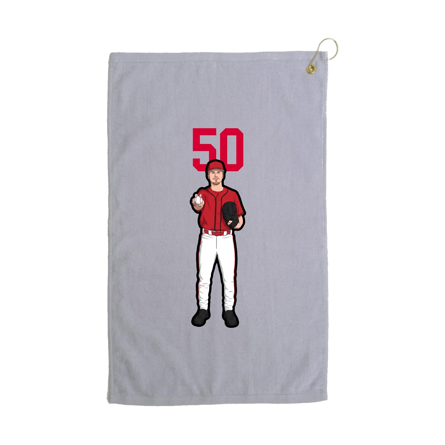Golf Towel — Number Top in Grey