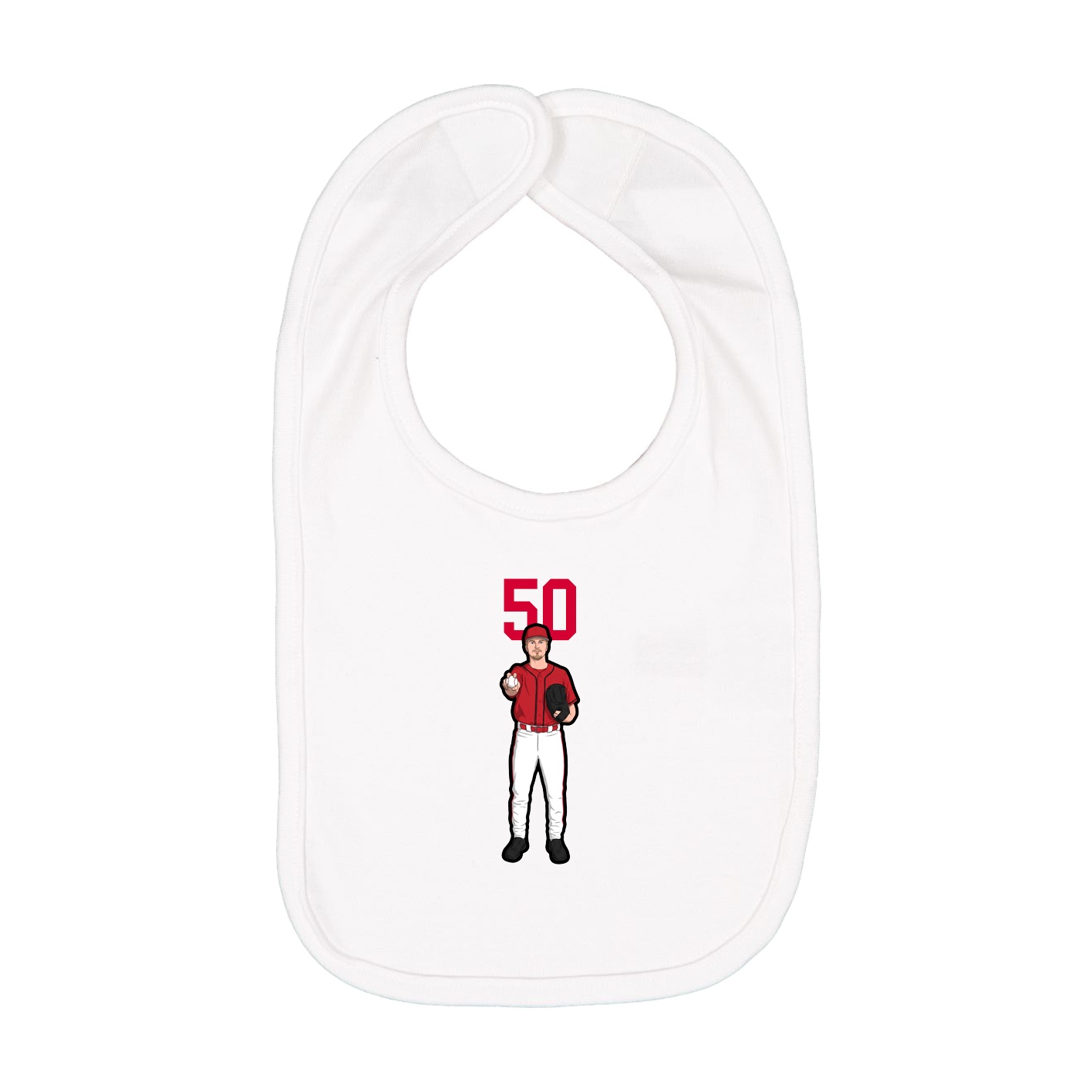 Infant Bib — Number Top in White
