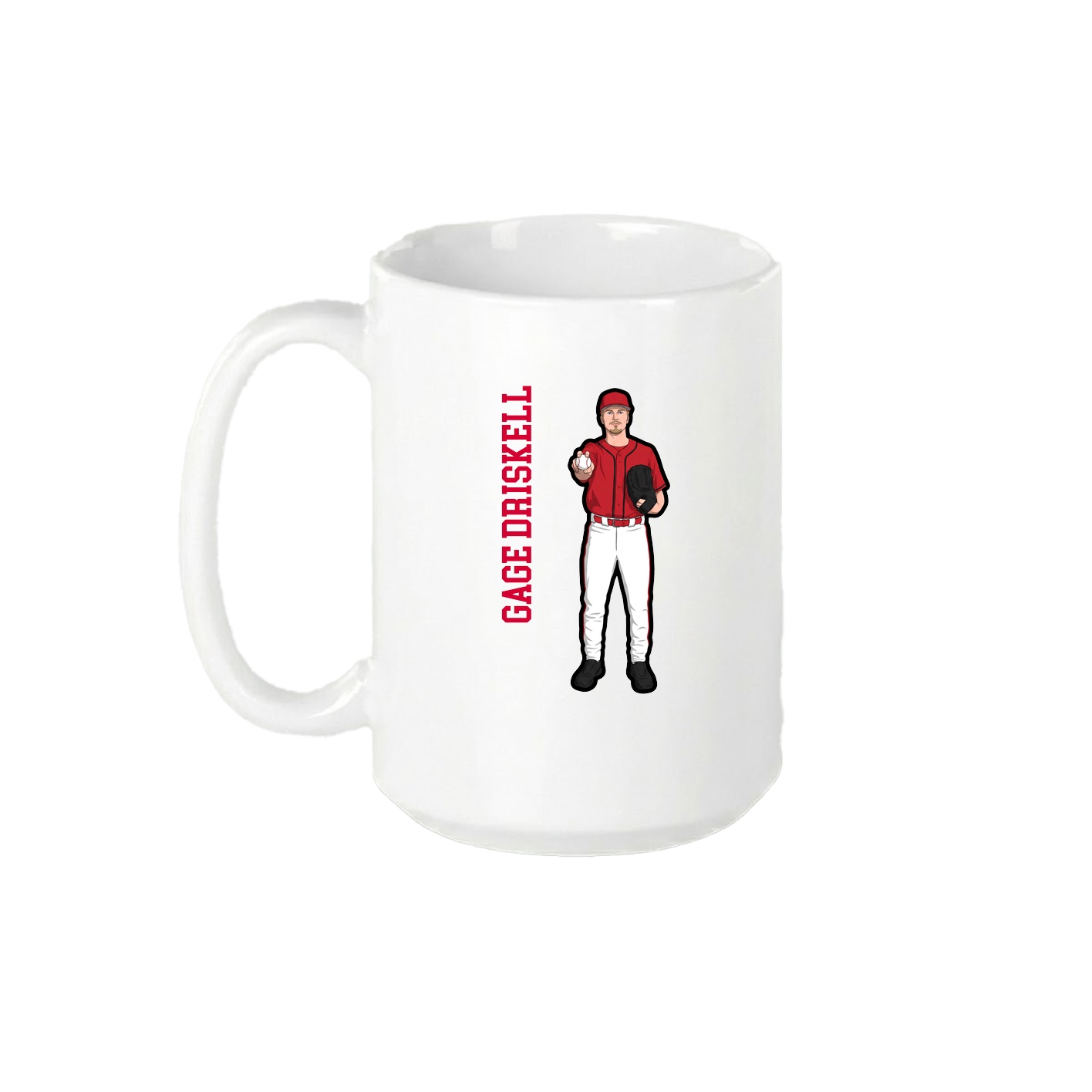 15oz Coffee Mug — Name Vertical in White