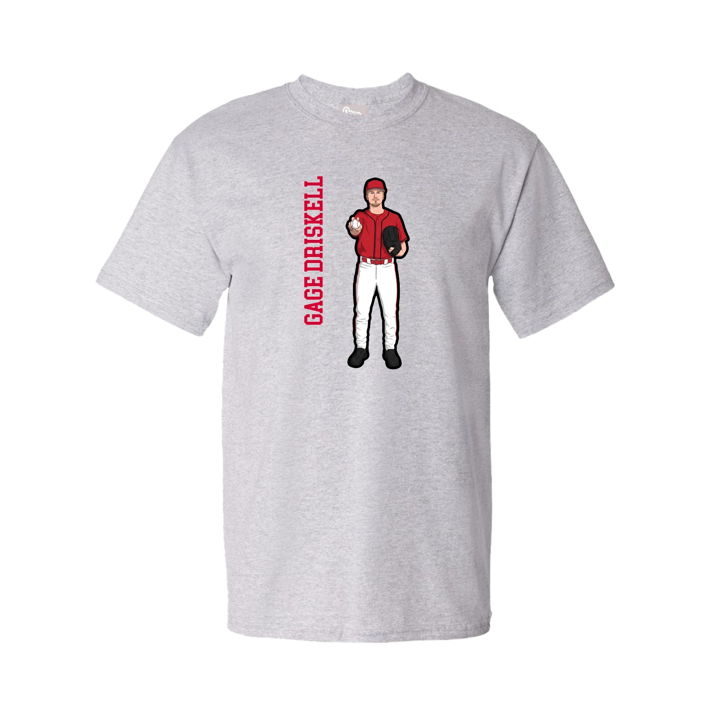 Youth Tee — Name Vertical in Grey