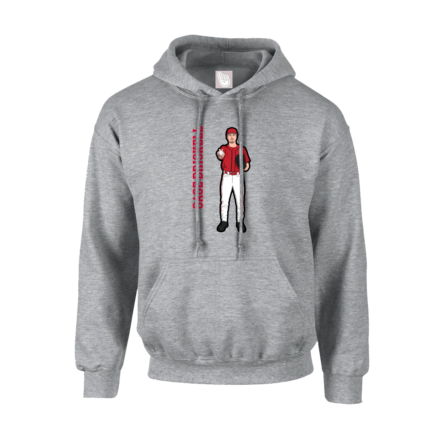Youth Hoodie — Name Vertical in Grey