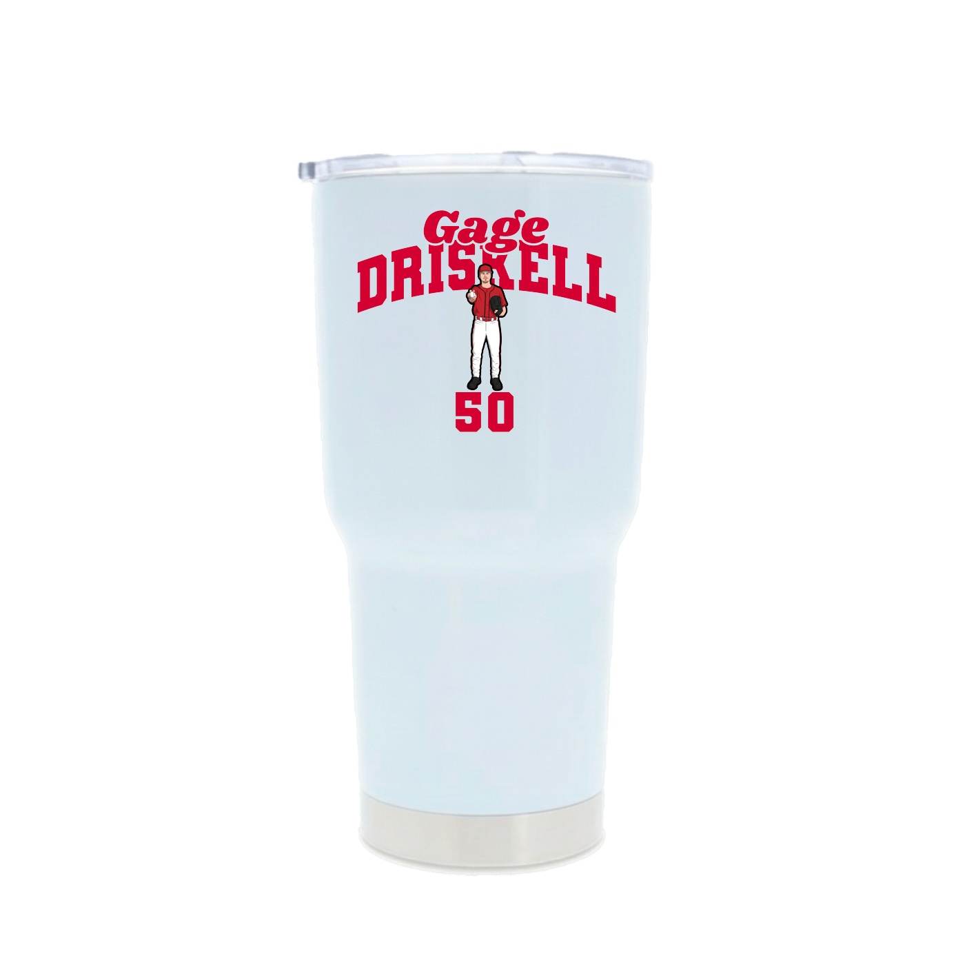30oz Stainless Steel Tumbler — Signature Arch in White