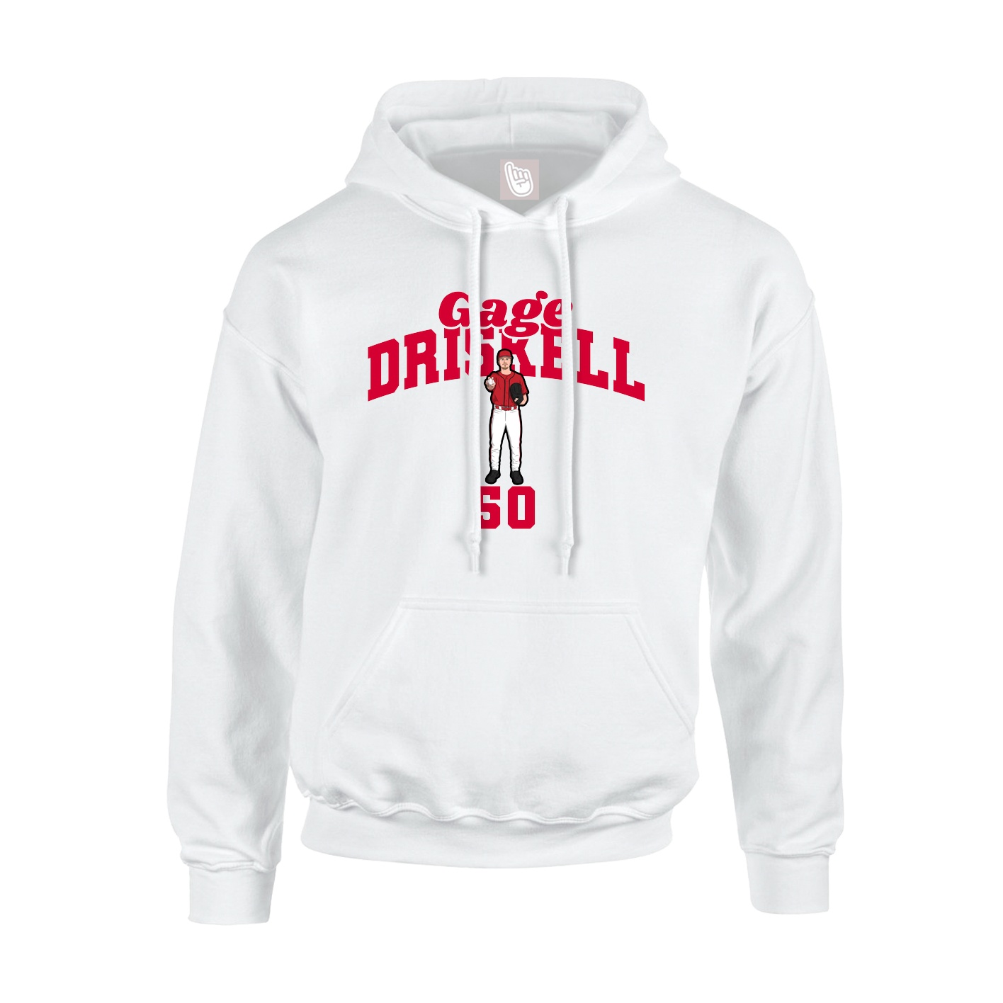 Hoodie — Signature Arch in White