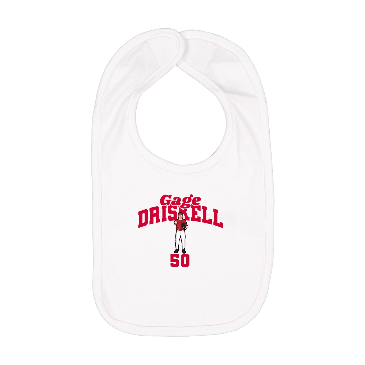 Infant Bib — Signature Arch in White