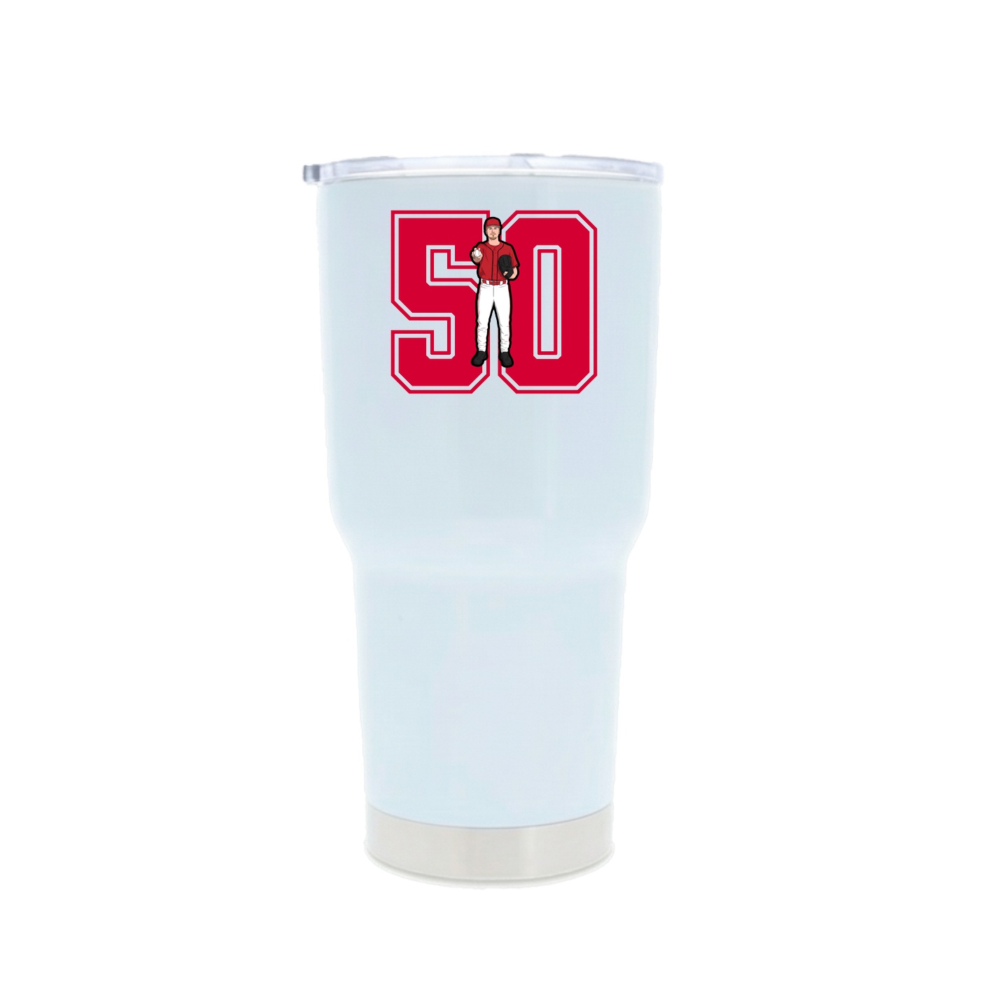 30oz Stainless Steel Tumbler — Number in White