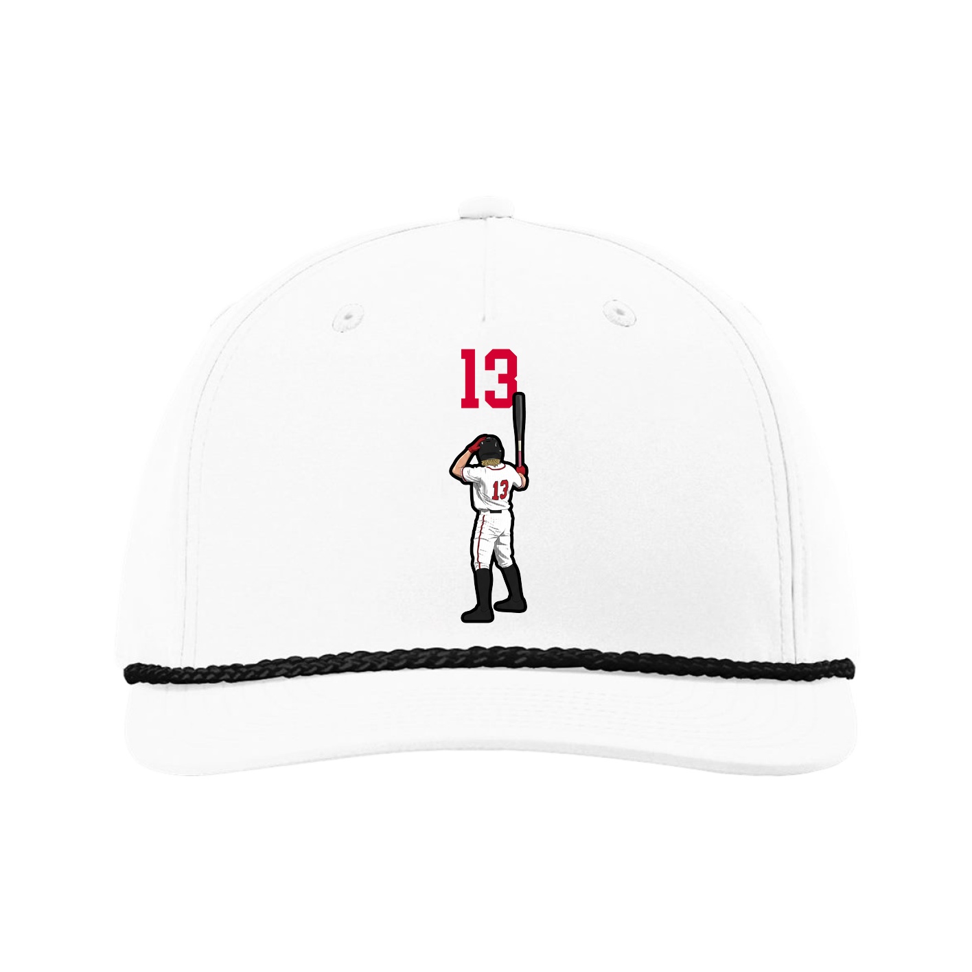 Five-Panel Classic Rope Cap — Number Top in White
