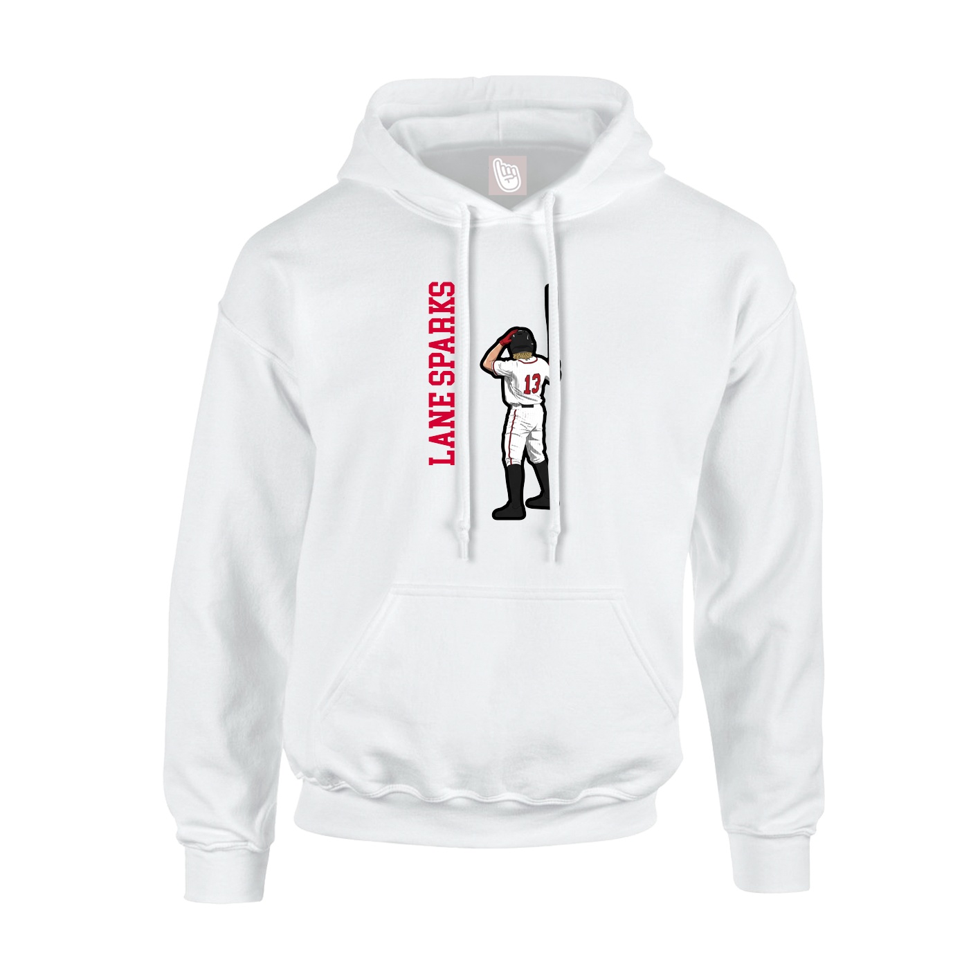 Youth Hoodie — Name Vertical in White