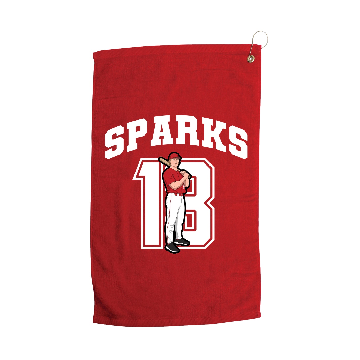 Golf Towel — Number in Red