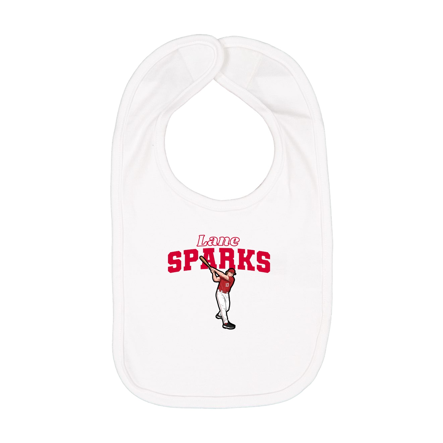 Infant Bib — Name Arch in White