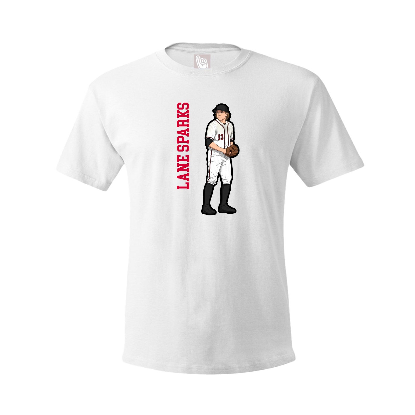 Youth Tee — Name Vertical in White