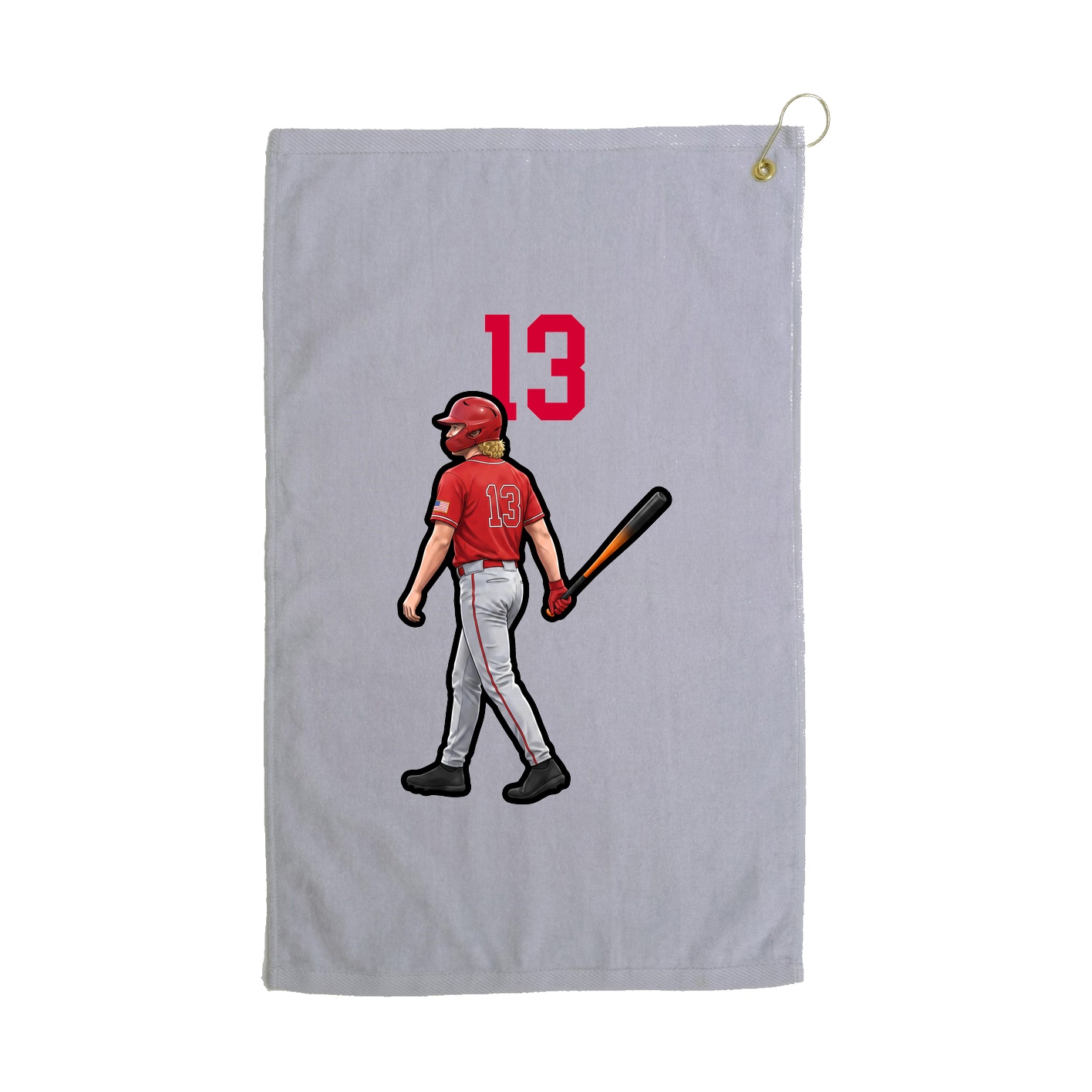 Golf Towel — Number Top in Grey