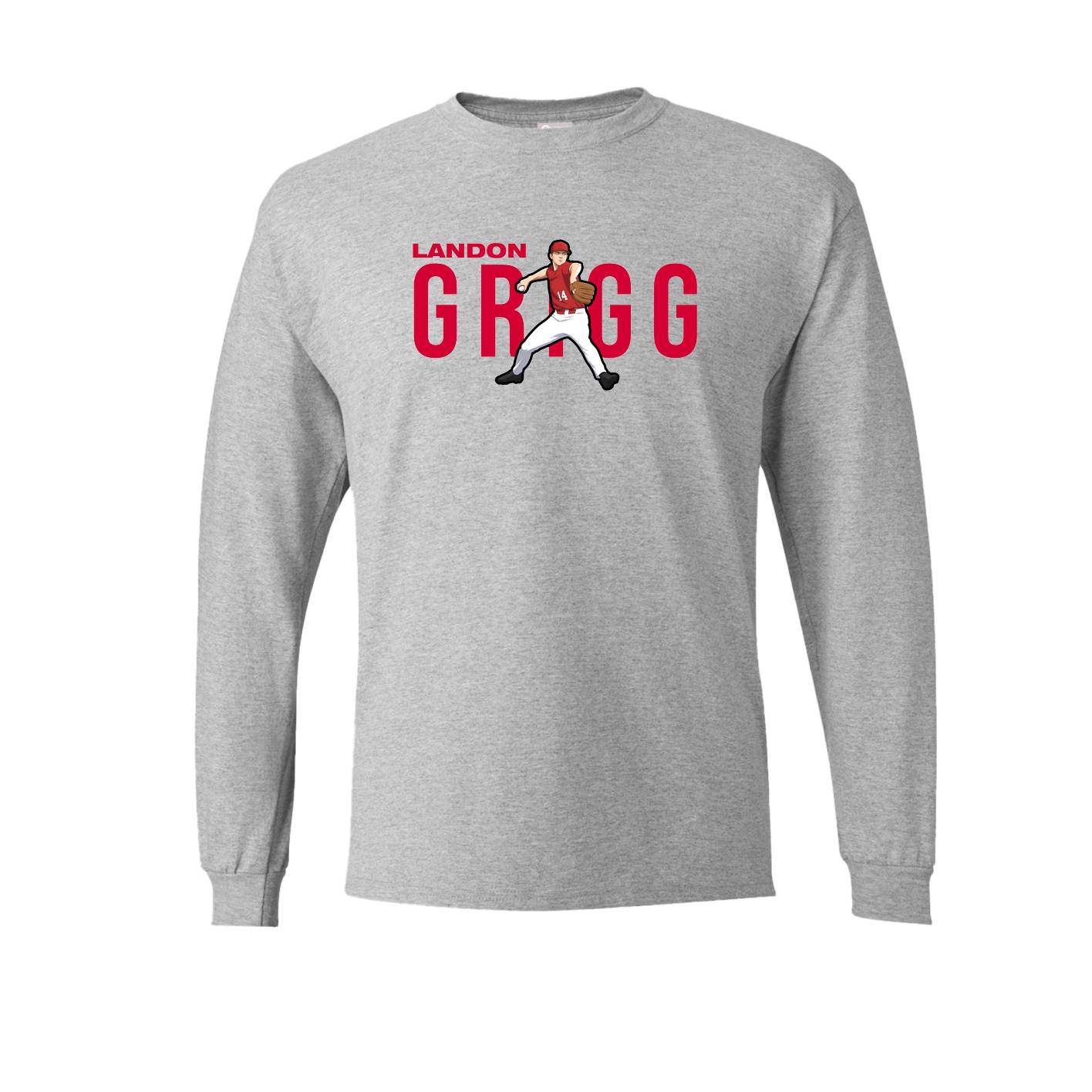 Long Sleeve Tee — Player Name in Grey