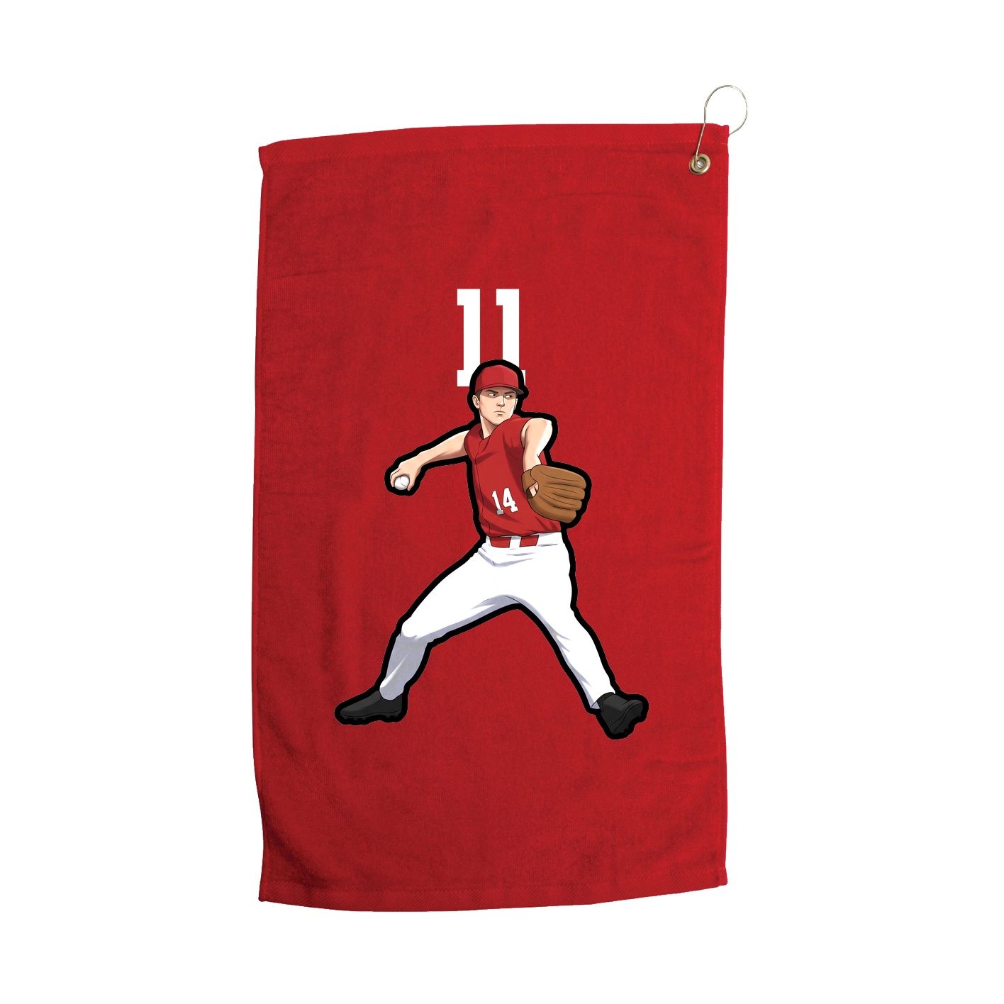 Golf Towel — Number Top in Red