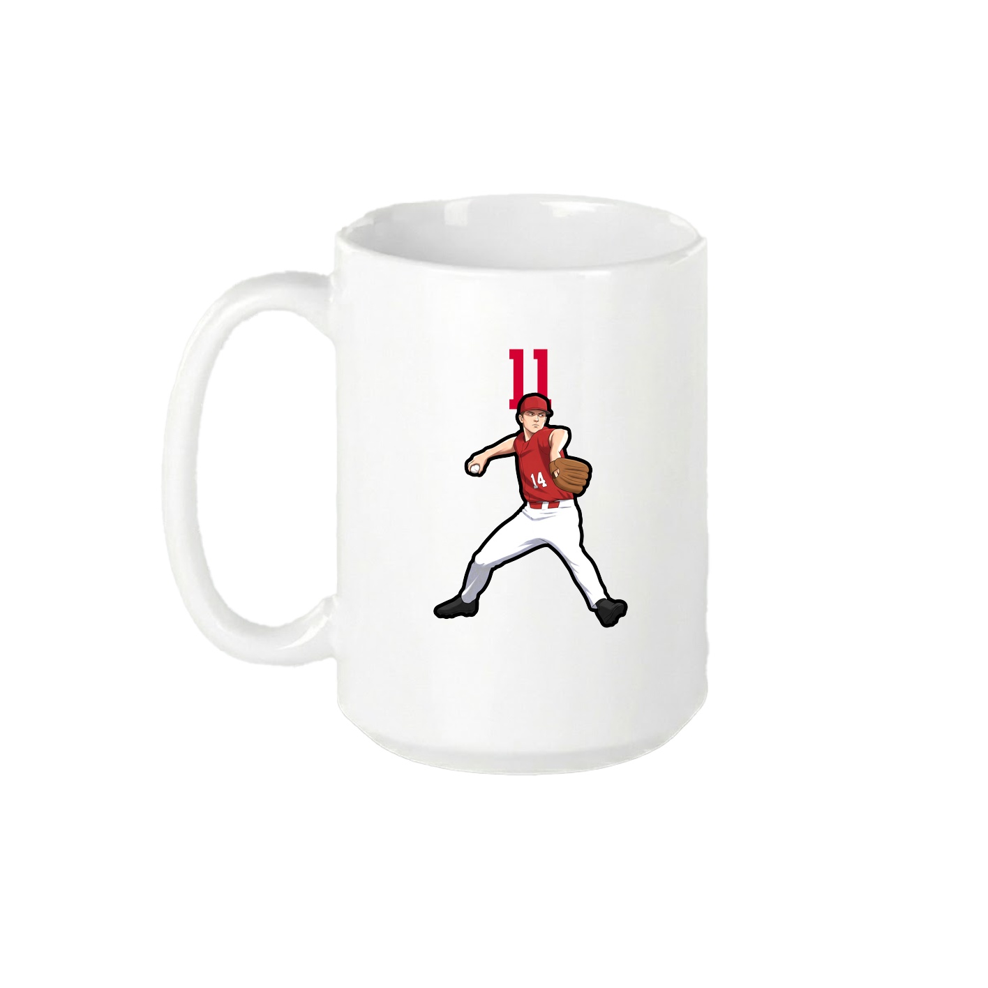 15oz Coffee Mug — Number Top in White