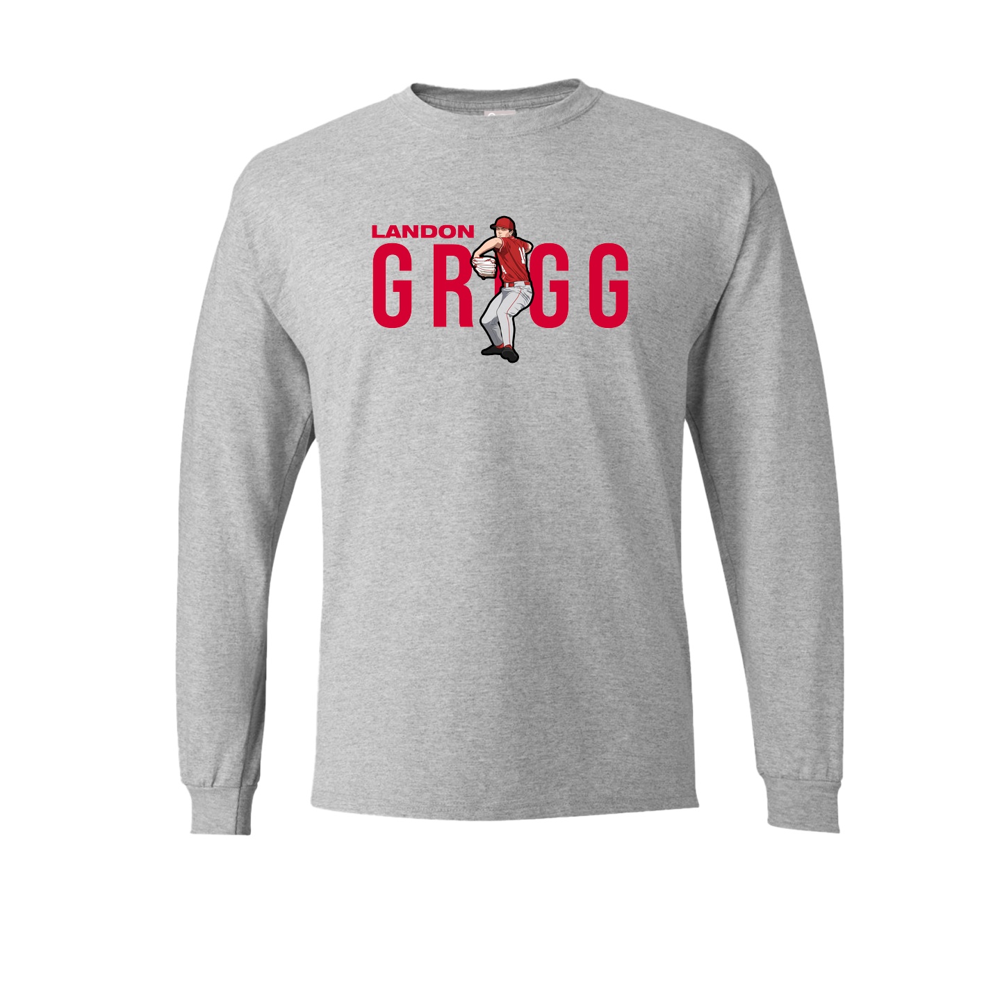 Long Sleeve Tee — Player Name in Grey