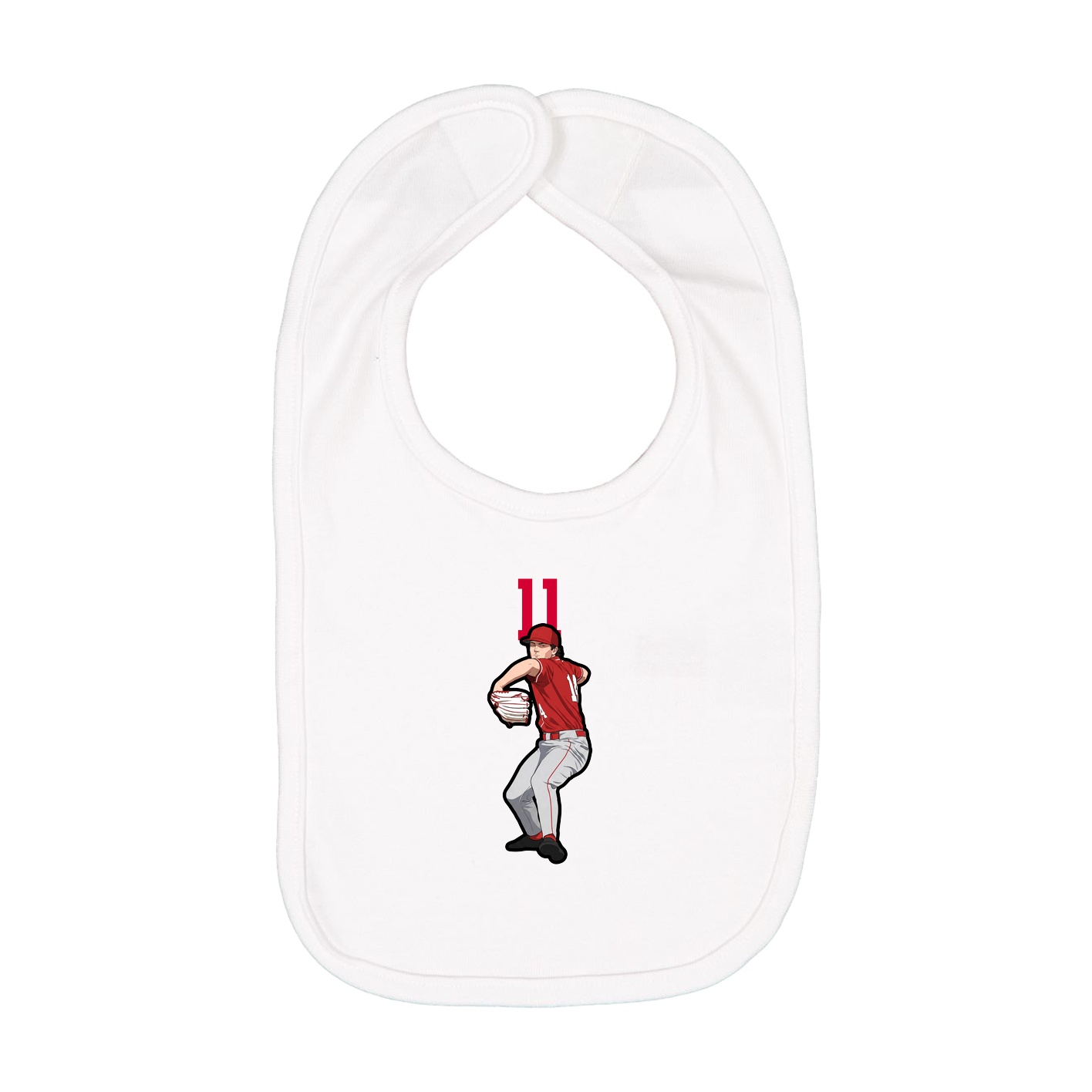 Infant Bib — Number Top in White