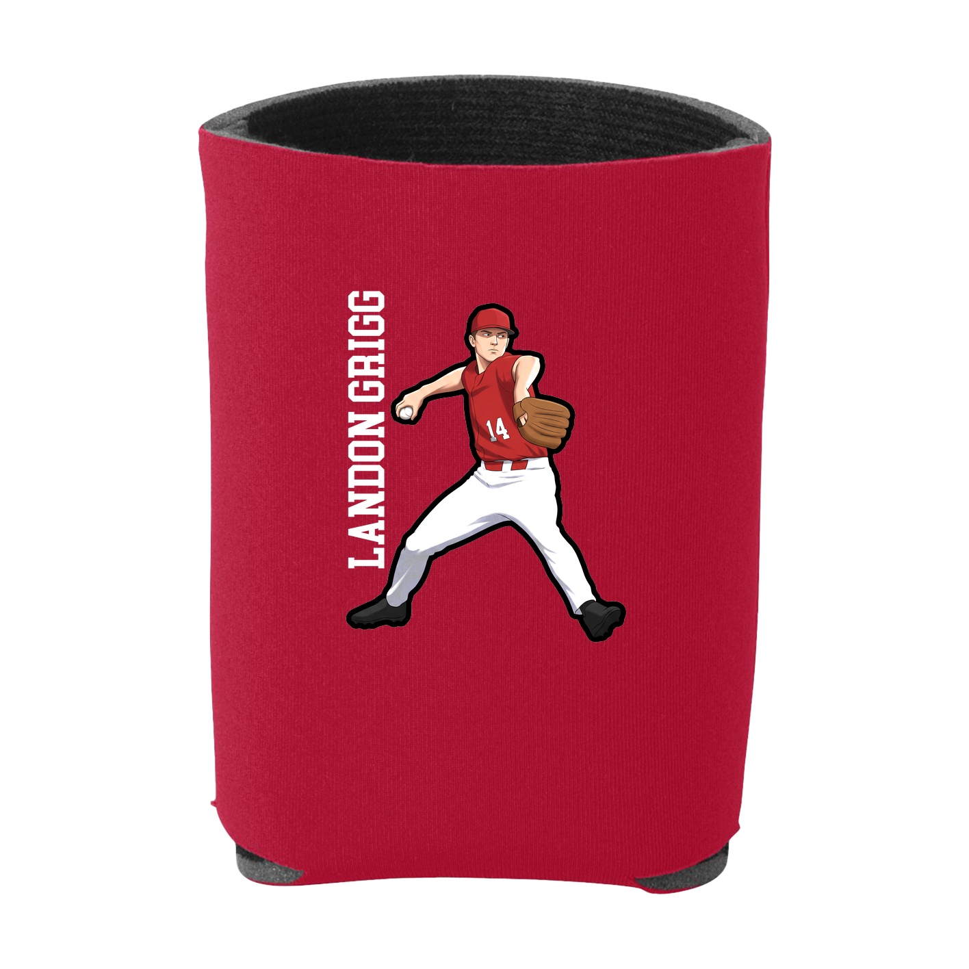 Can Holder — Name Vertical in Red