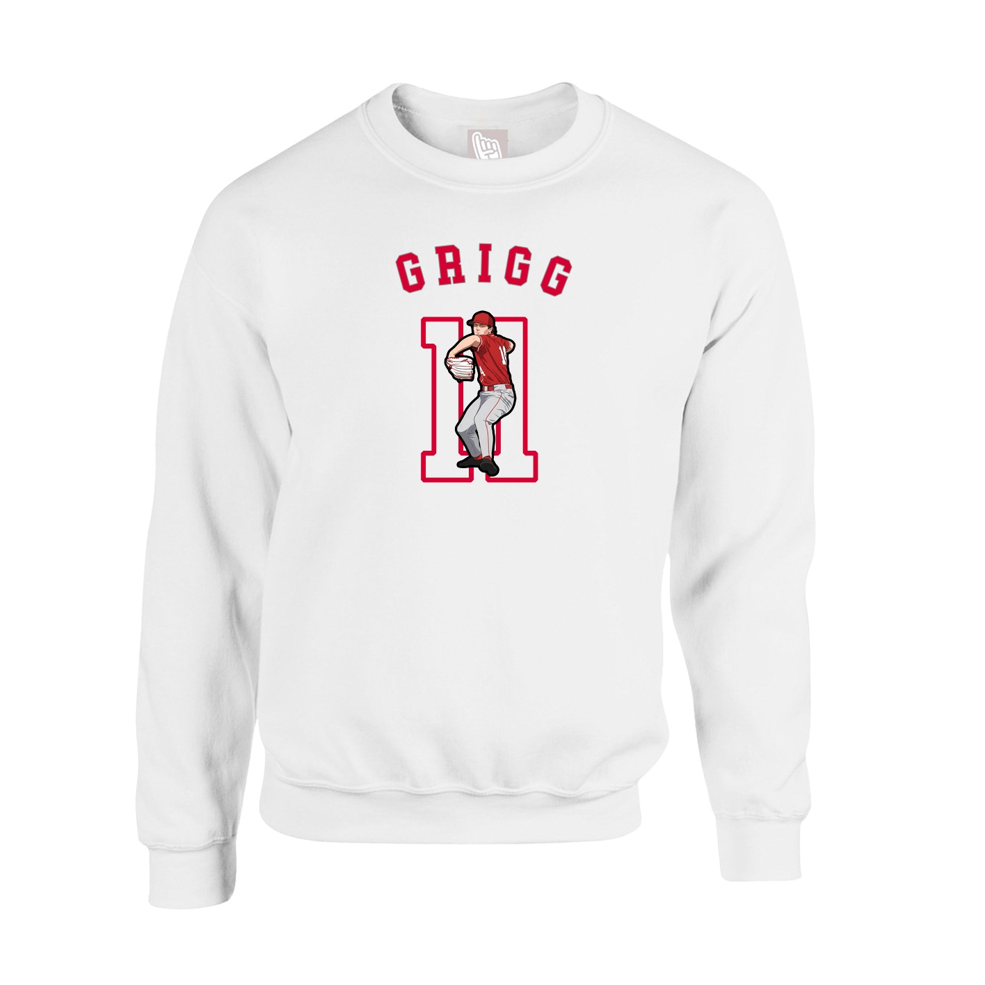 Fleece Crew — Shirsey Arch in White